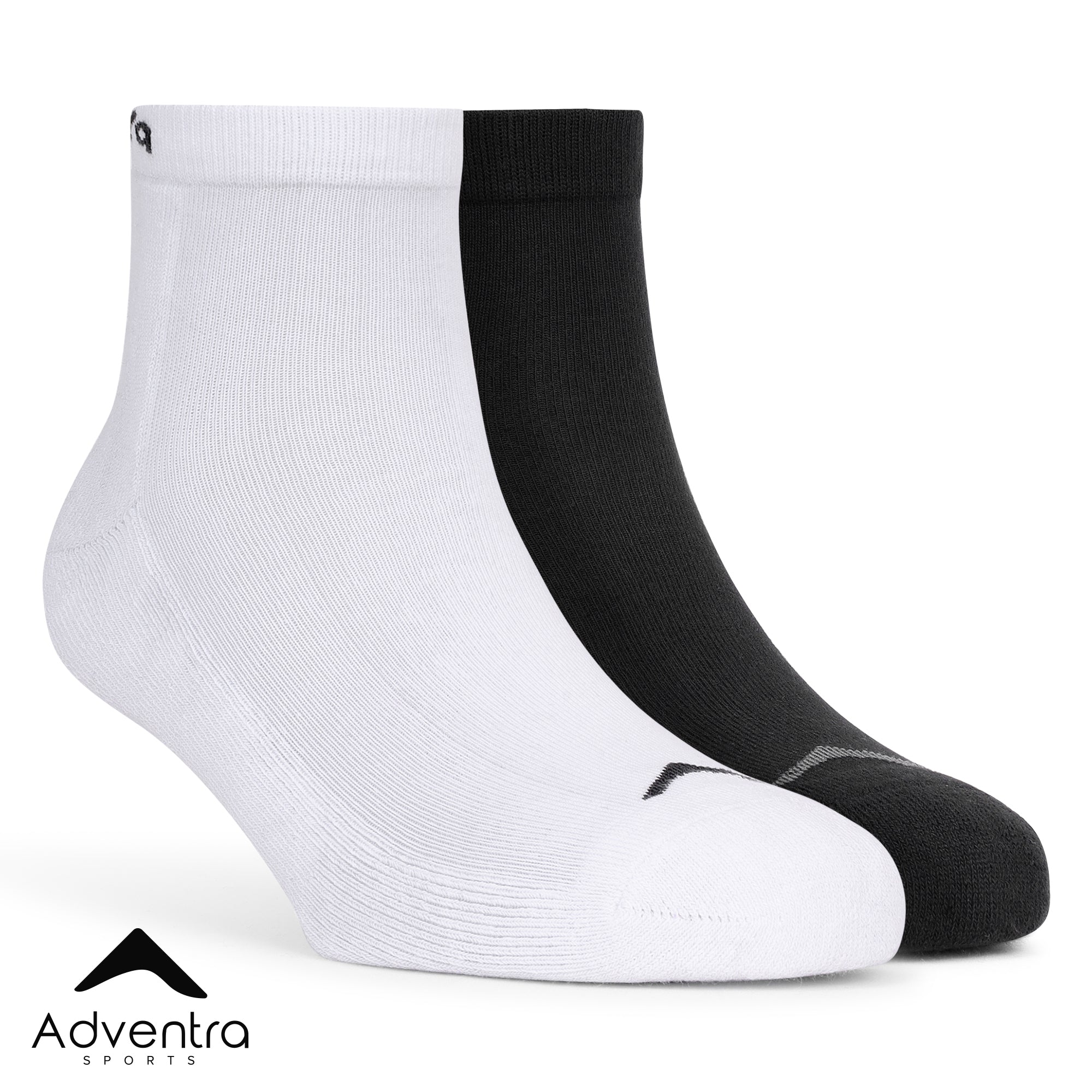 Low Ankle Cotton Socks – Pack of 2 (ES500) – Black and White