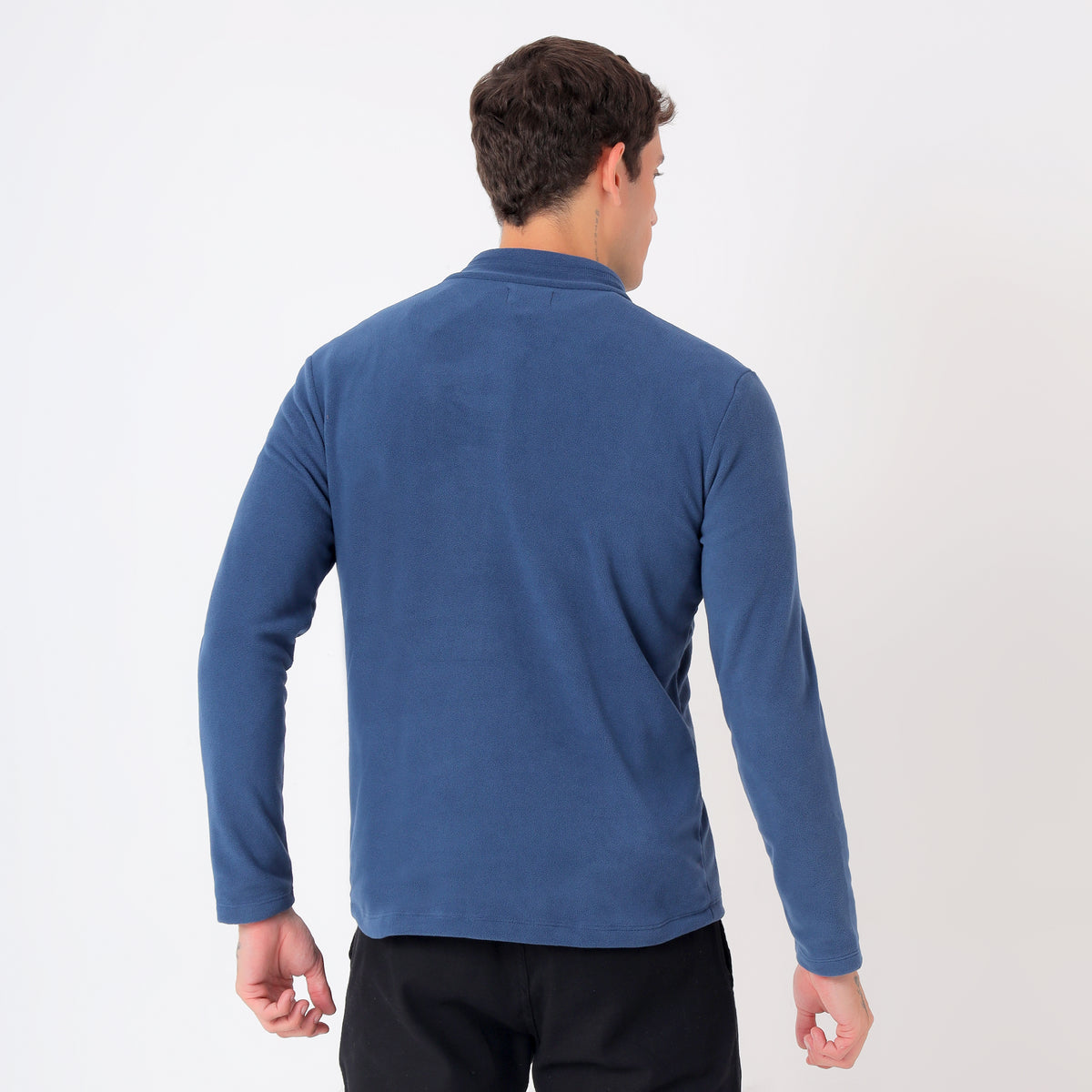 Men's Half Zip Fleece Jacket – Lightweight (EH400) Navy-thumbmail-2