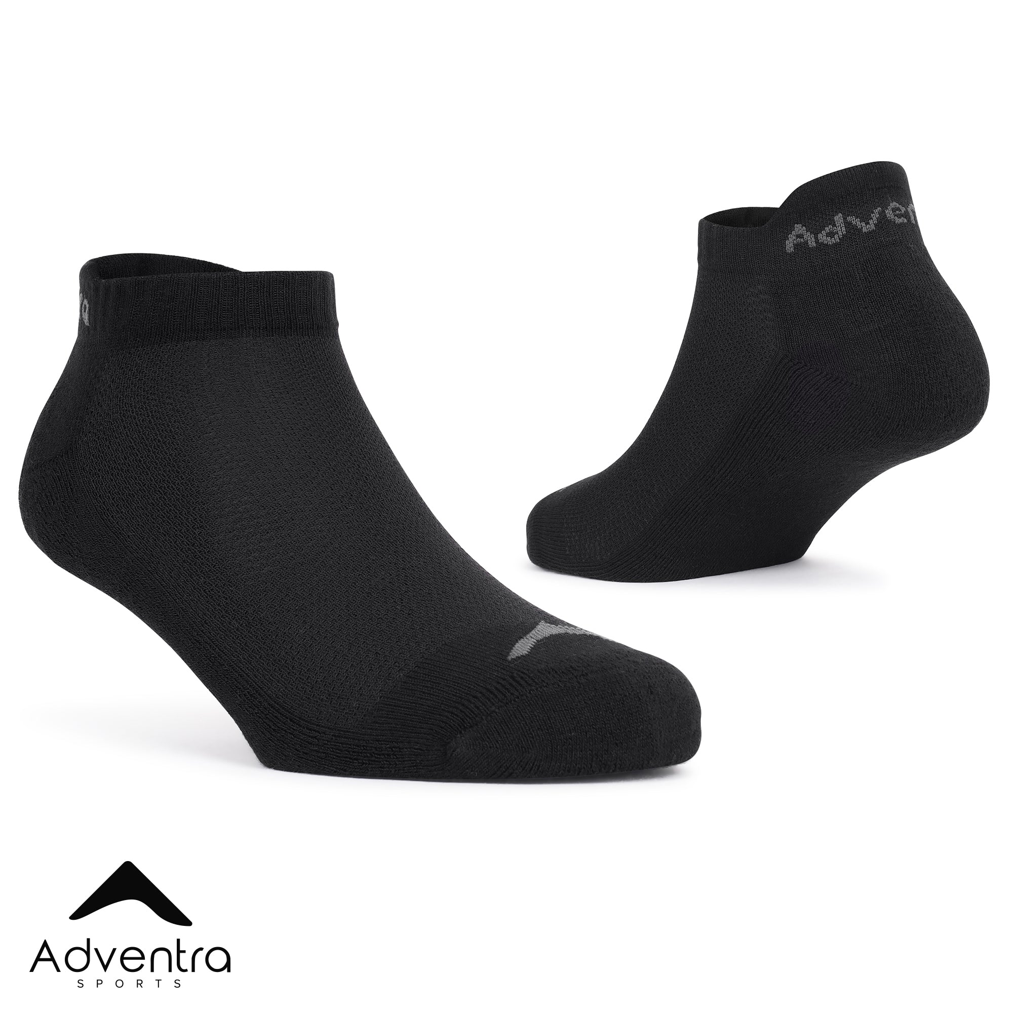 Low Ankle Cotton Socks – Pack of 2 (ES400) – White and Black-thumbmail-5
