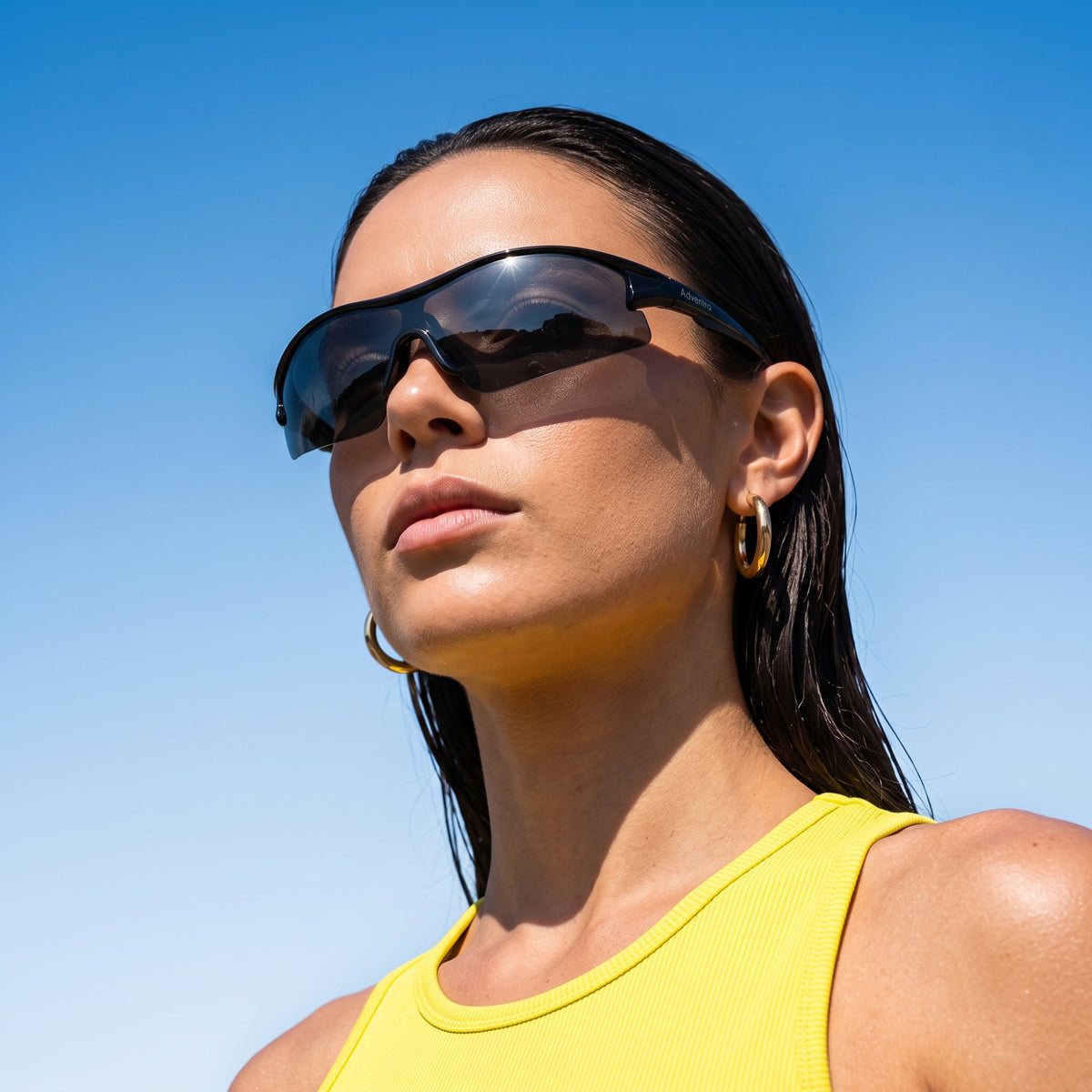 Anti-UV Cat 4 Impact Resistant Sports Sunglasses – WH1111 – Black-thumbmail-2