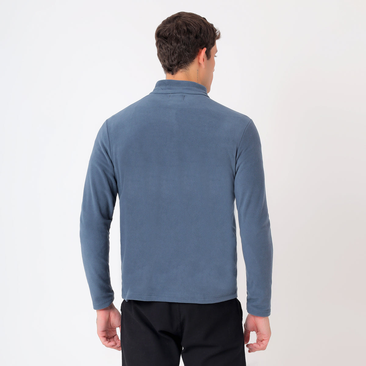 Men's Half Zip Fleece Jacket – Lightweight (EH400) Blue Grey-thumbmail-2