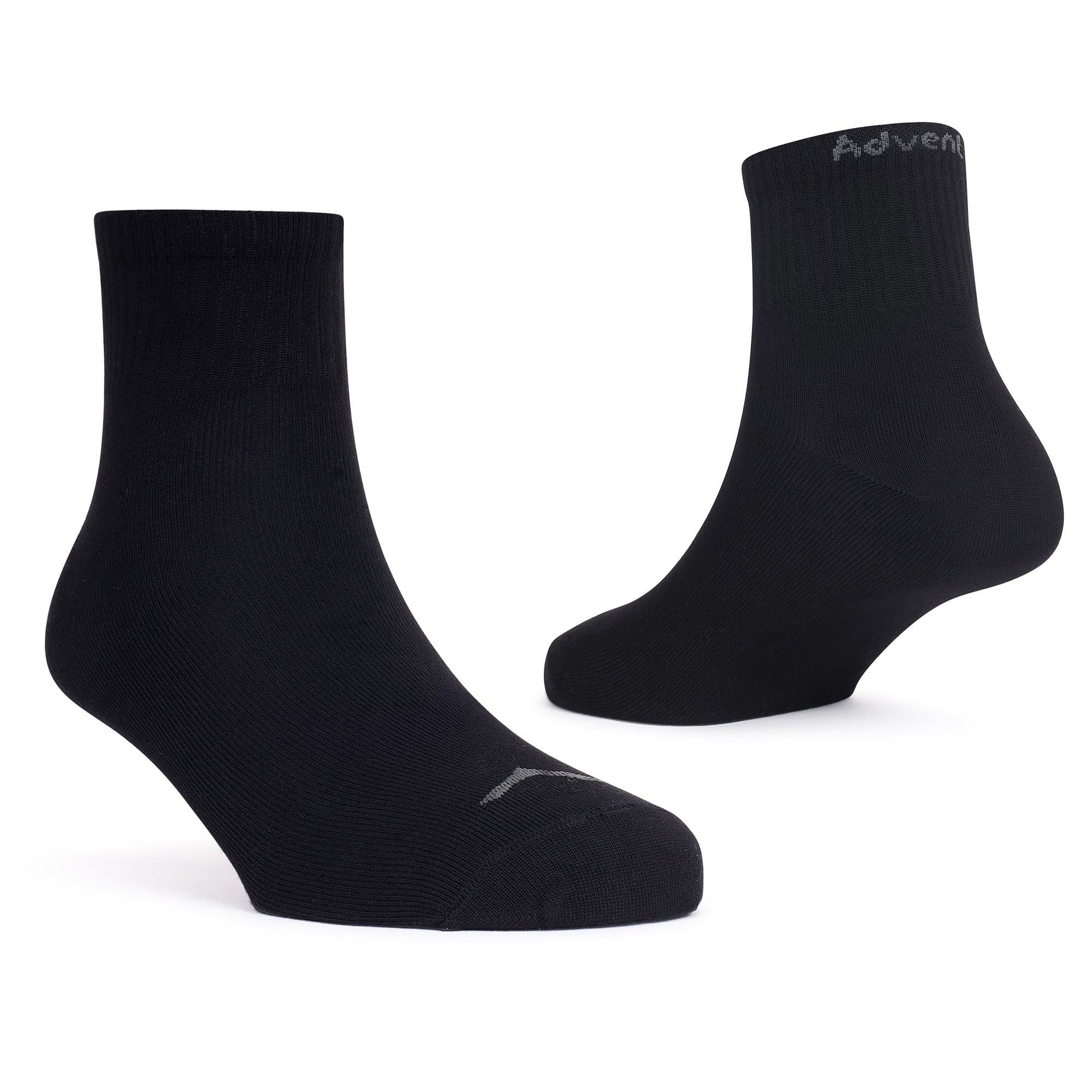 Mid Ankle Cotton Socks - Pack of 2 (BS500) -White-Black-thumbmail-5