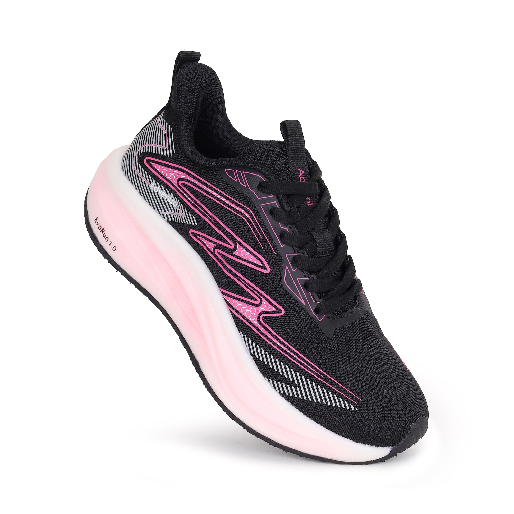 Lightweight Running Shoes for Women - Walking, Sports & Gym (RR700) – Black-Pink-thumbmail-5