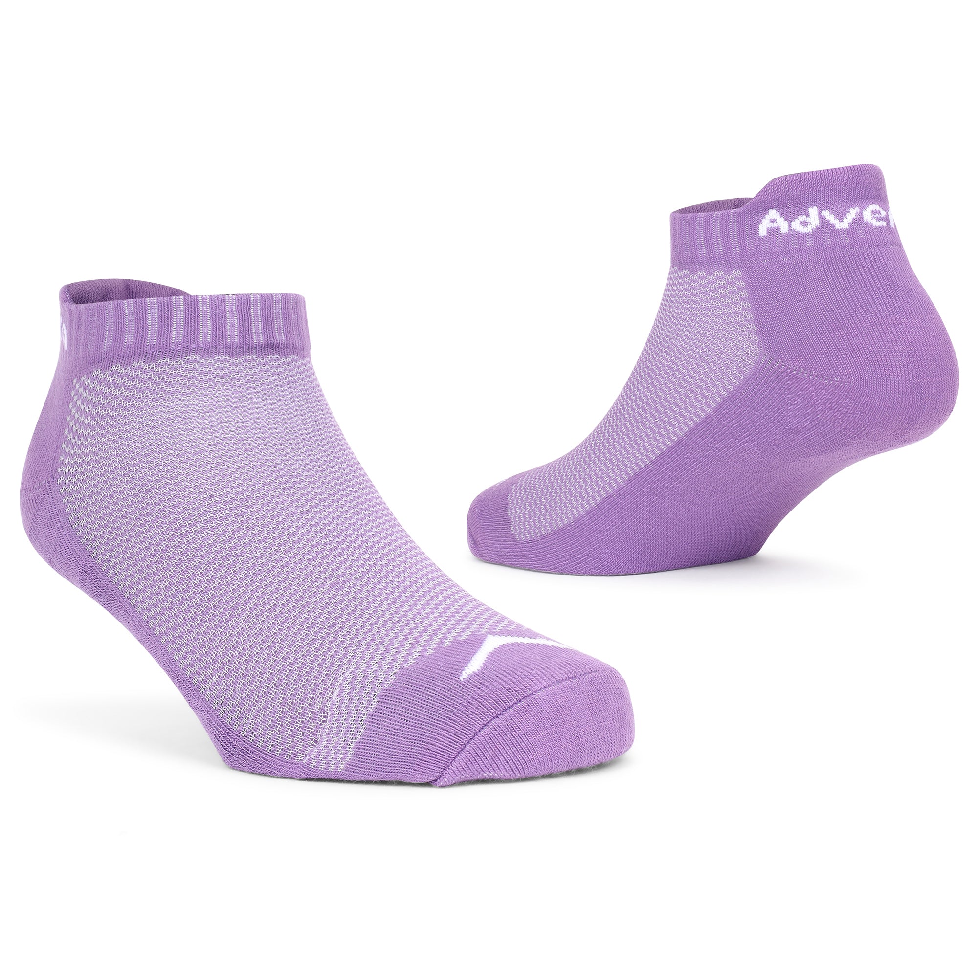 Adventra Women Low Ankle Cotton Socks - 2 Pairs | Unisex | ES300 | Purple-Black-thumbmail-5