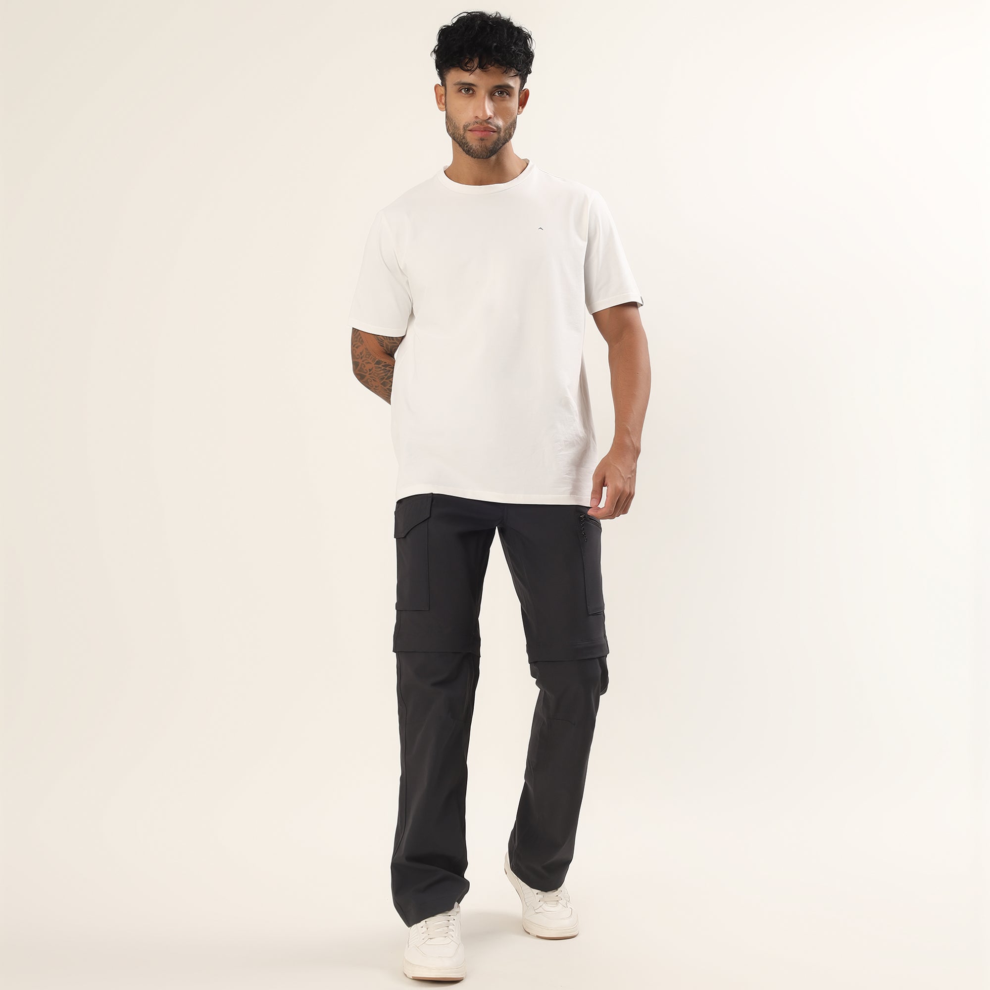 Round Neck T-Shirt | Lightweight and Breathable | White-thumbmail-3