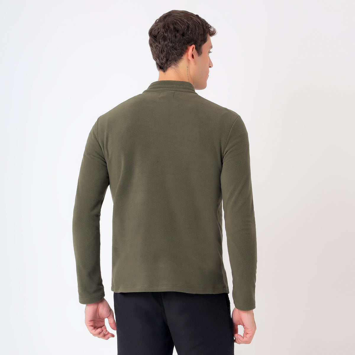 Men's Half Zip Fleece Jacket – Lightweight (EH400) Olive-thumbmail-2