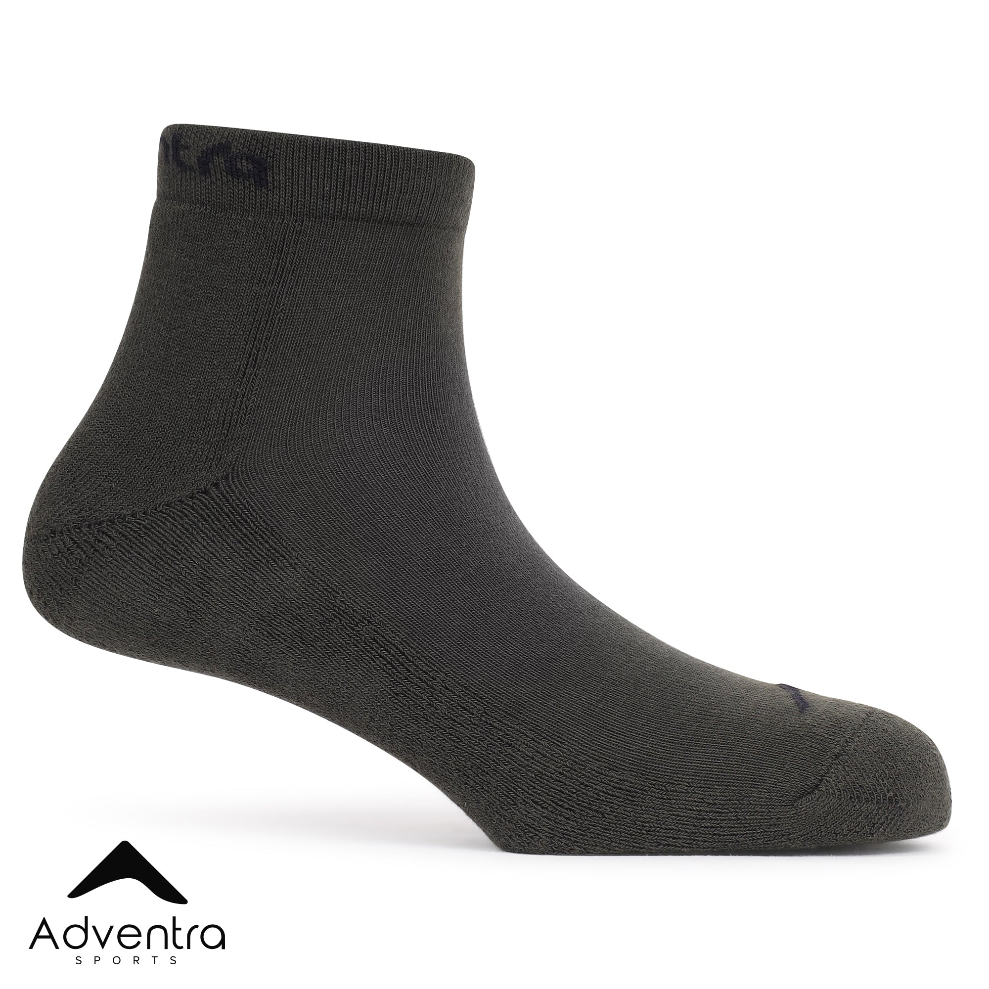 Low Ankle Cotton Socks – Pack of 2 (ES500) – Olive and Black-thumbmail-6