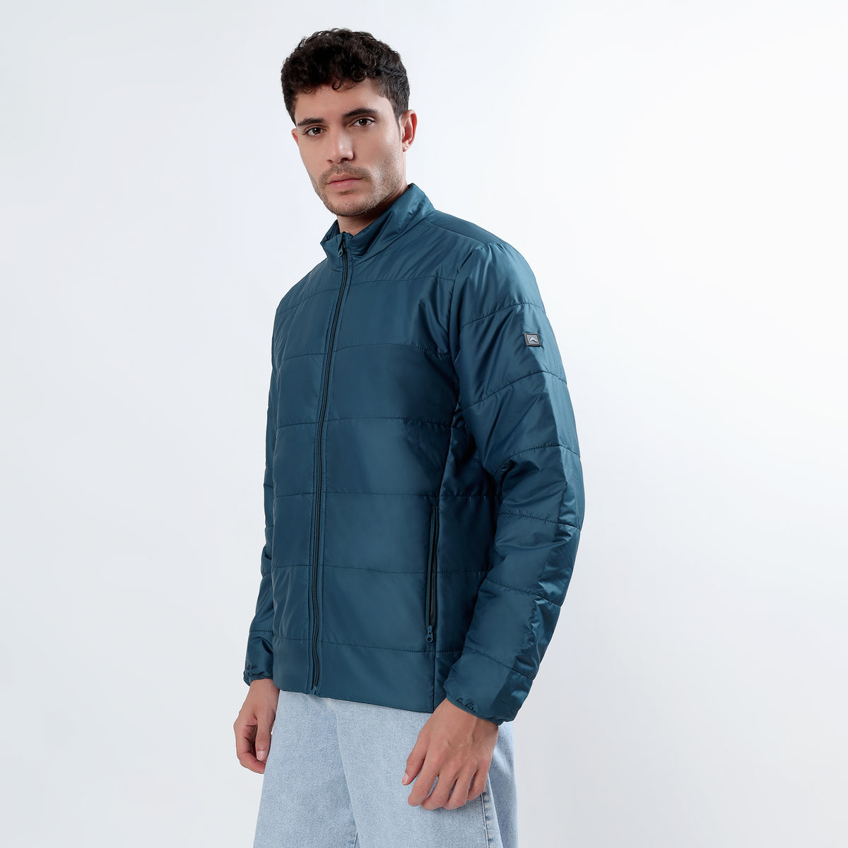 Men's Basic Winter Puffer Jacket – Water Repellent, Quilted - WH100 (Gracial Teal)-thumbmail-6