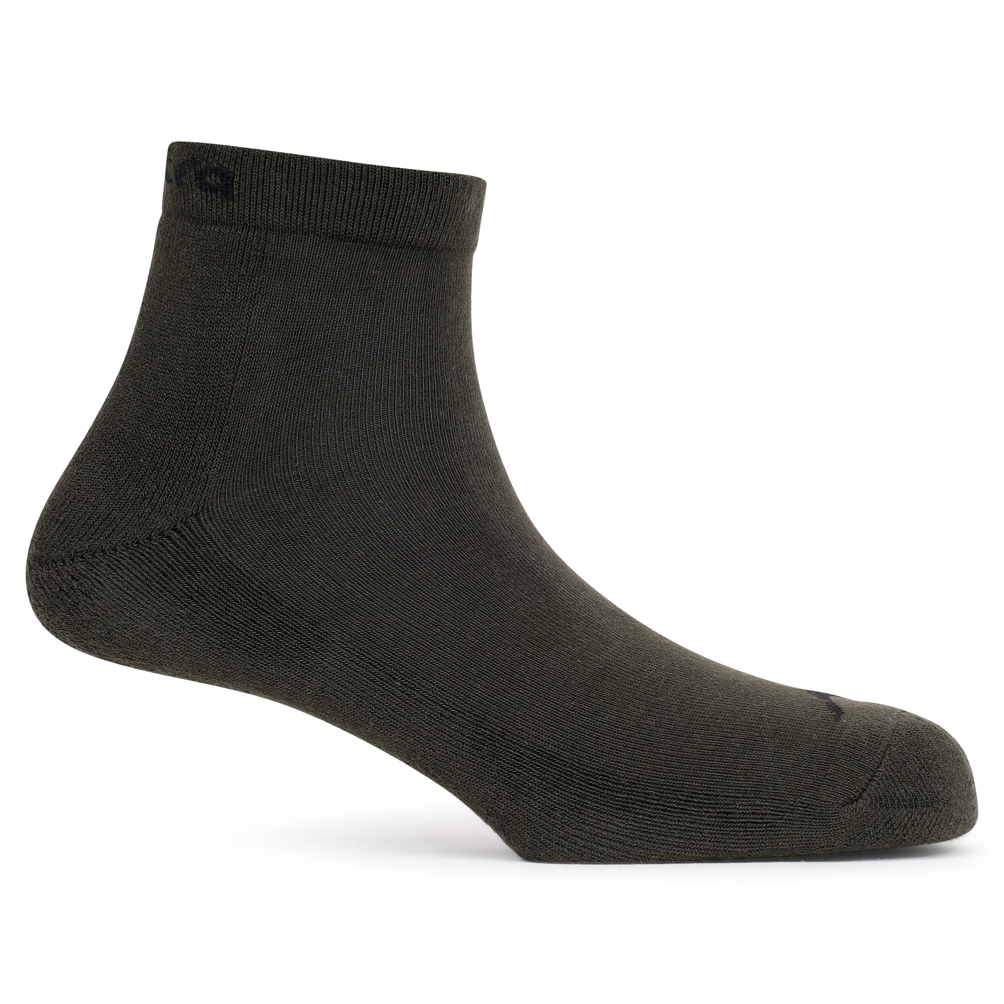 Low Ankle Cotton Socks – Pack of 2 (ES500) – Olive and White-thumbmail-6
