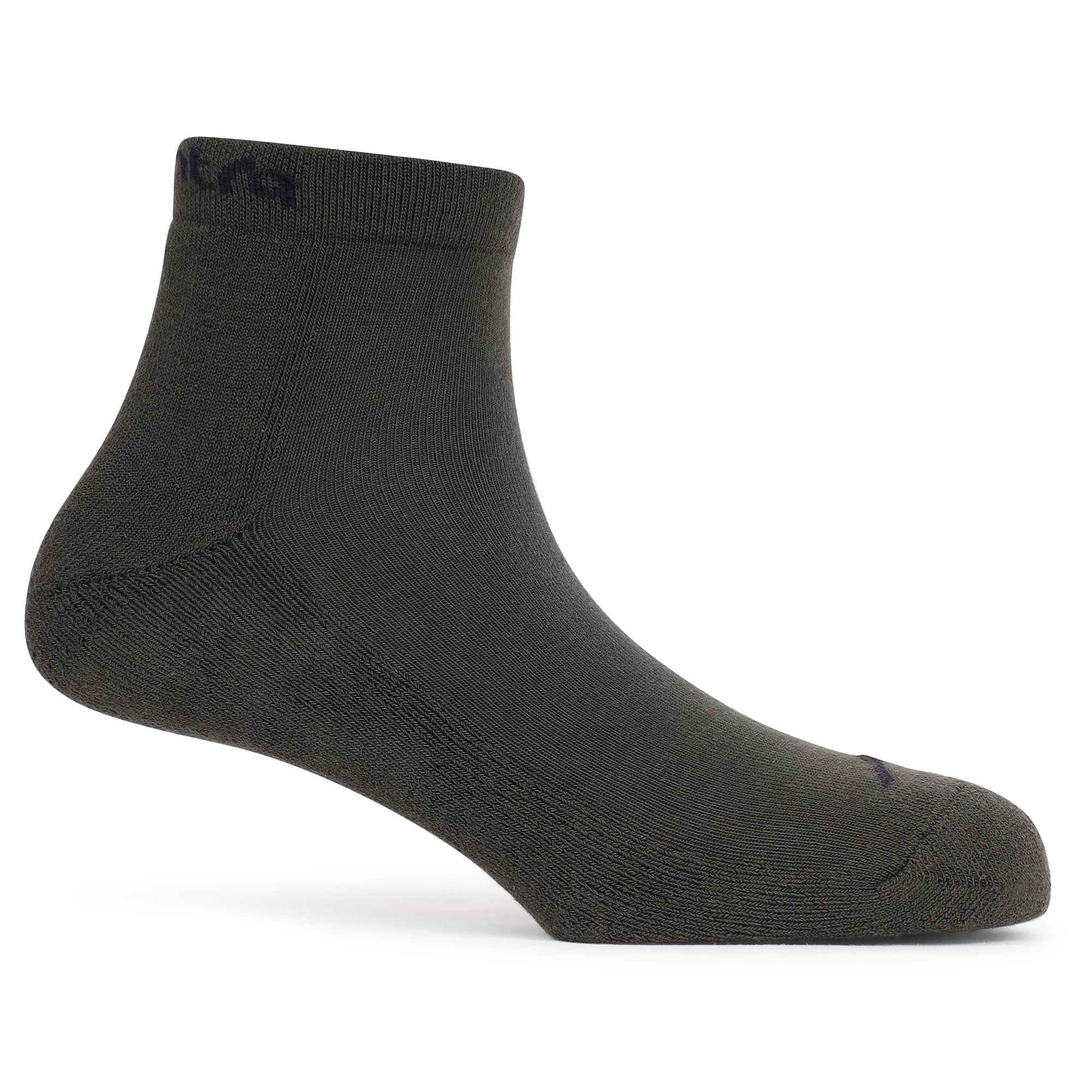 Low Ankle Cotton Socks – Pack of 2 (ES500) – Olive and Black-thumbmail-6
