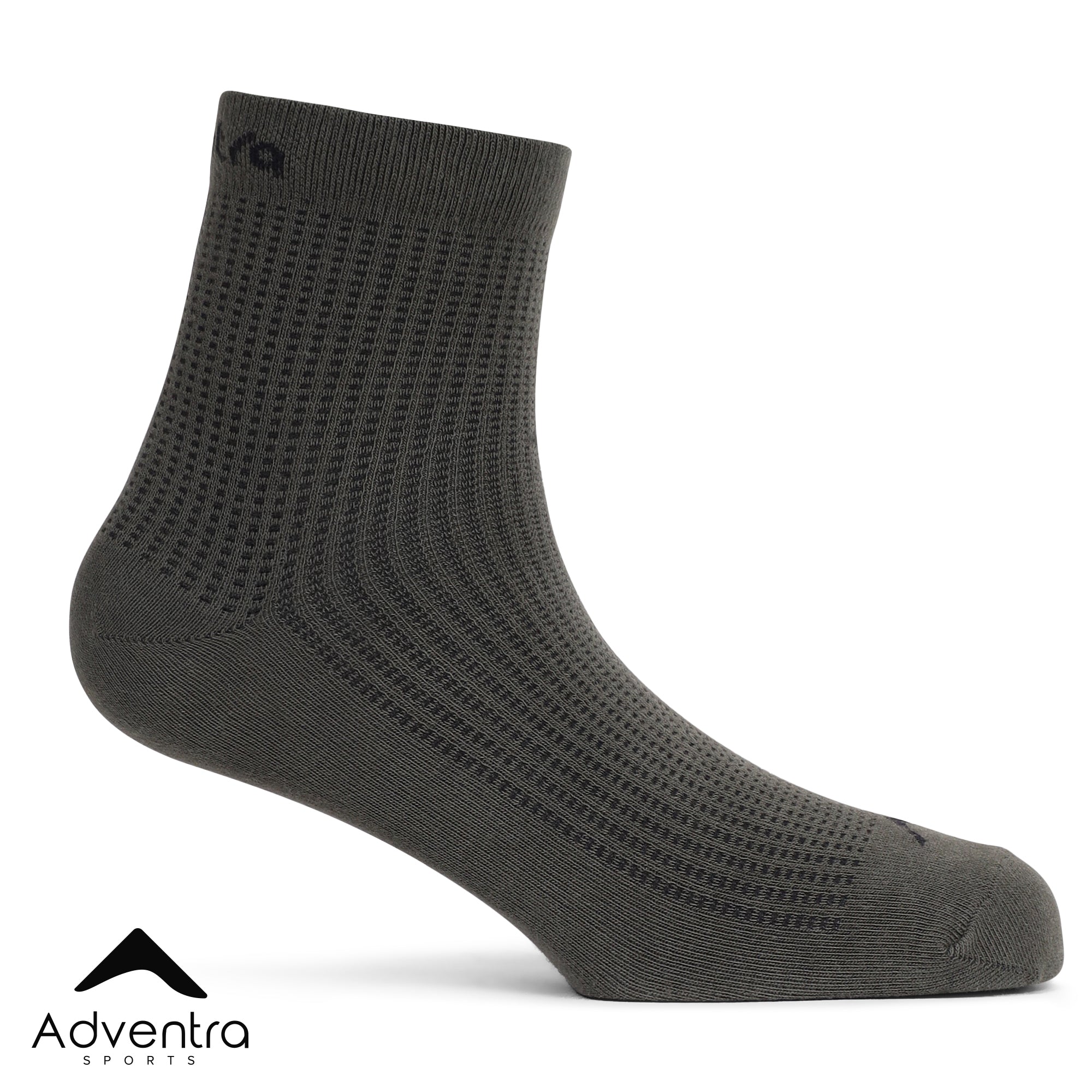 Mid Ankle Cotton Socks – Pack of 2 (ES700) – Olive and Black-thumbmail-6