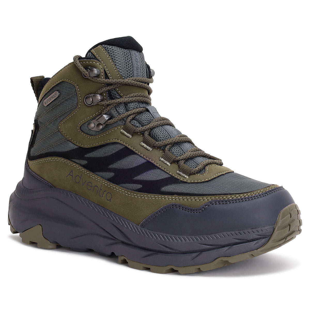 Waterproof Mid Ankle Hiking Shoes with Anti-Skid Rubber Sole (ET1112) - Grey