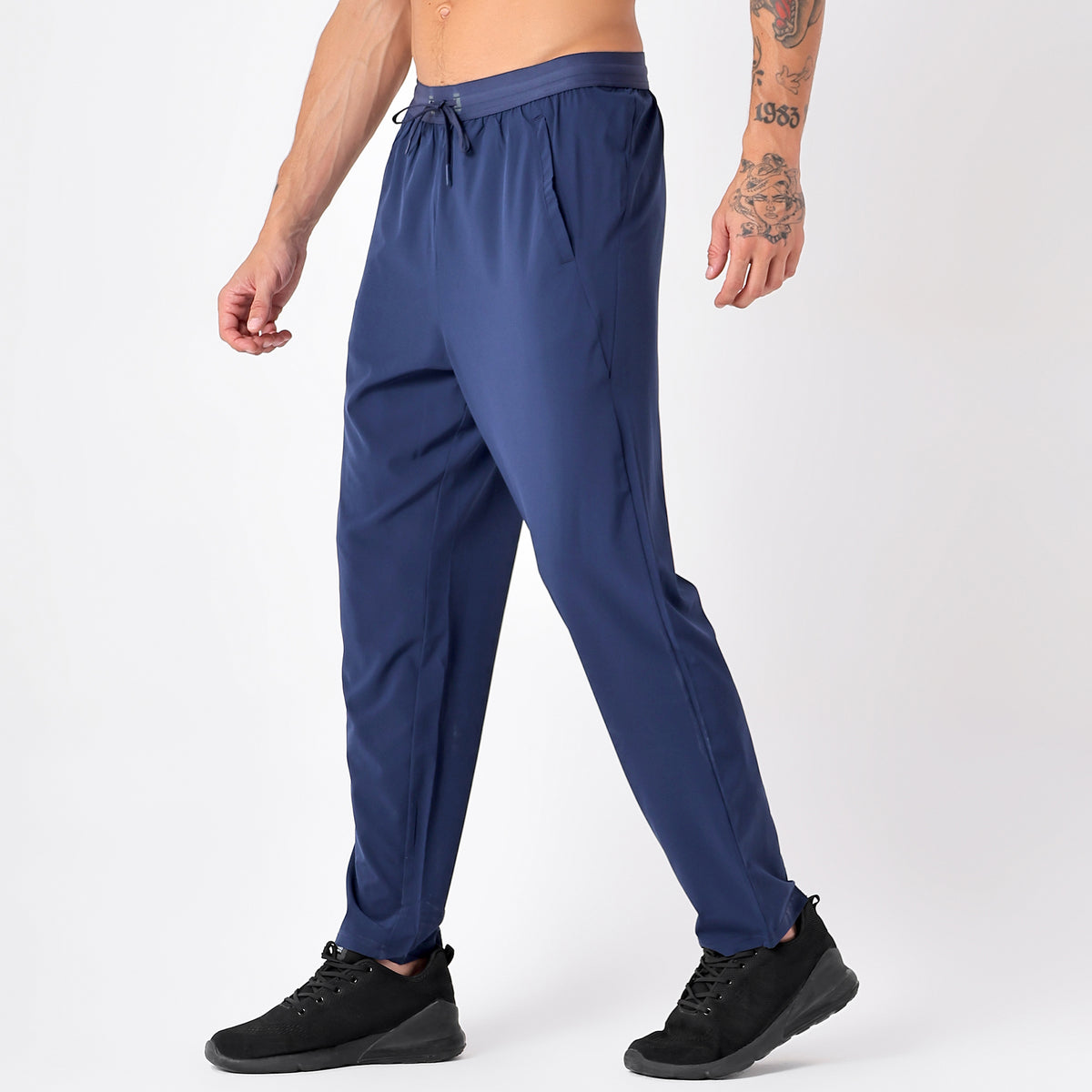 Men's Long Track Pants with 1 Zipper Pocket (EH930) Navy-thumbmail-2