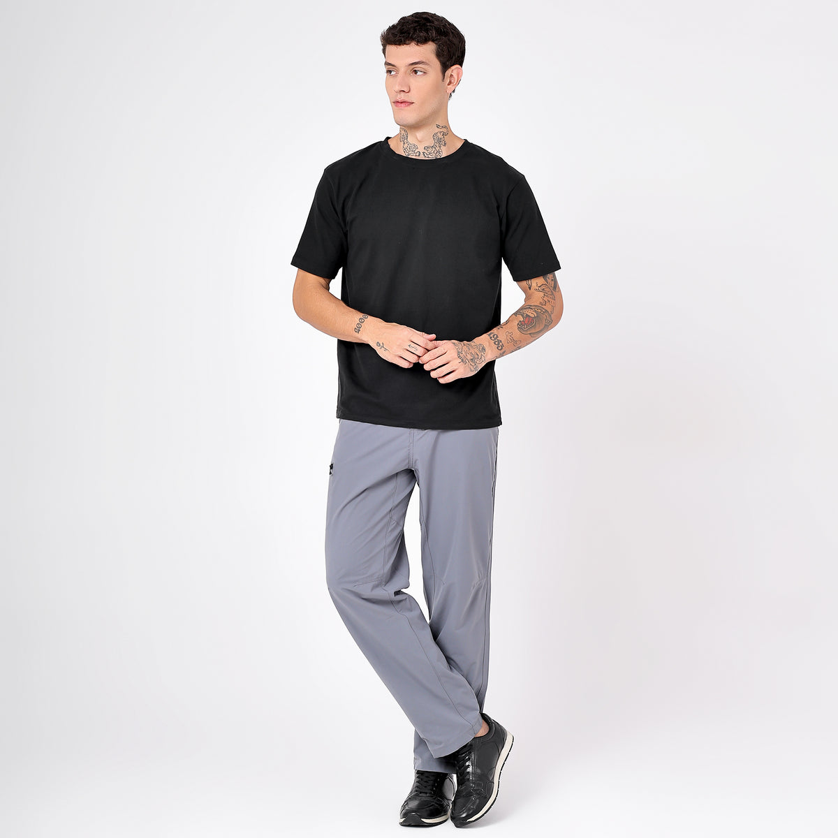 Men's Lightweight Cargo Pants with Zipper Pockets (EH910) - Grey-thumbmail-4