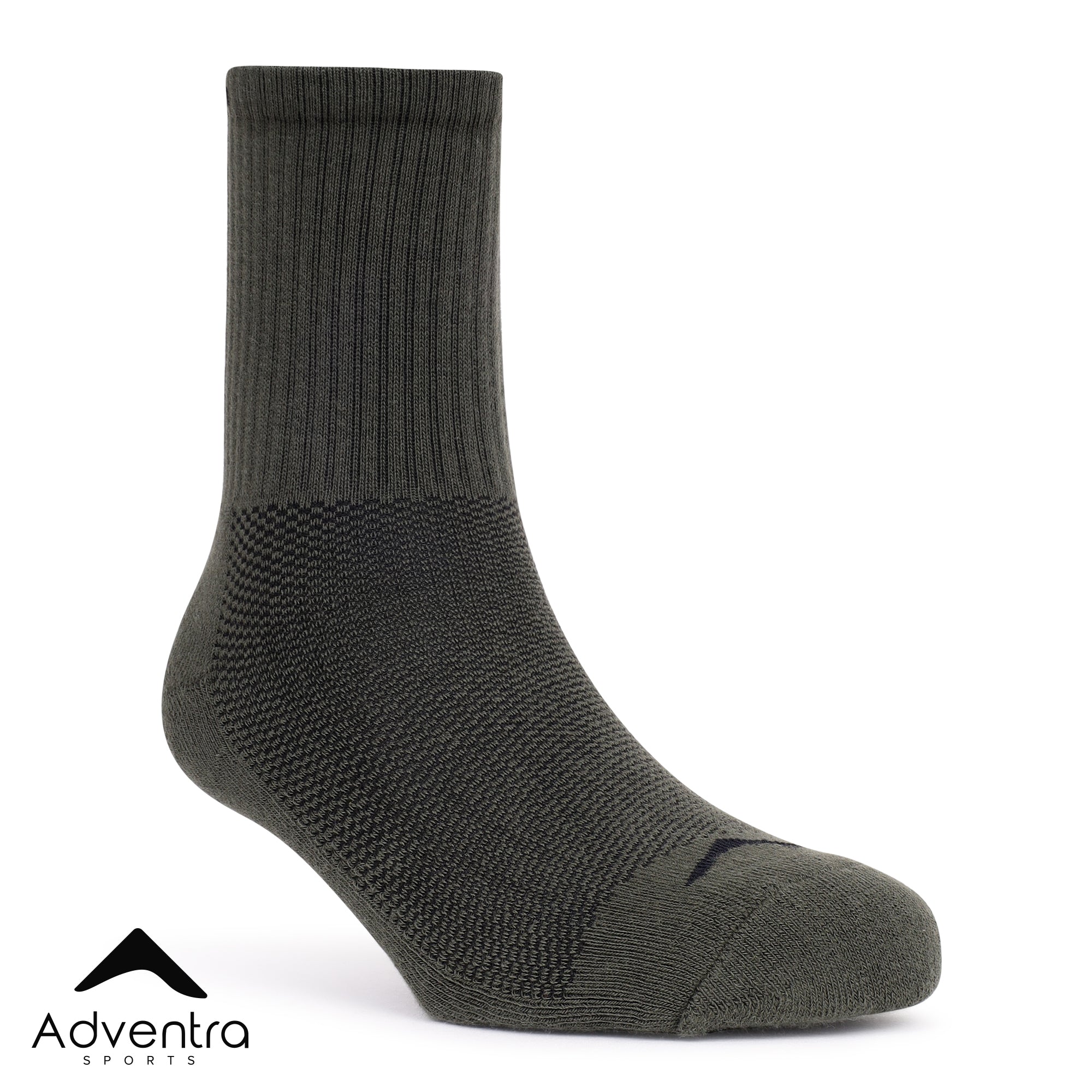 High Ankle Socks - Pack of 2 (ES500) - Black and Olive-thumbmail-6