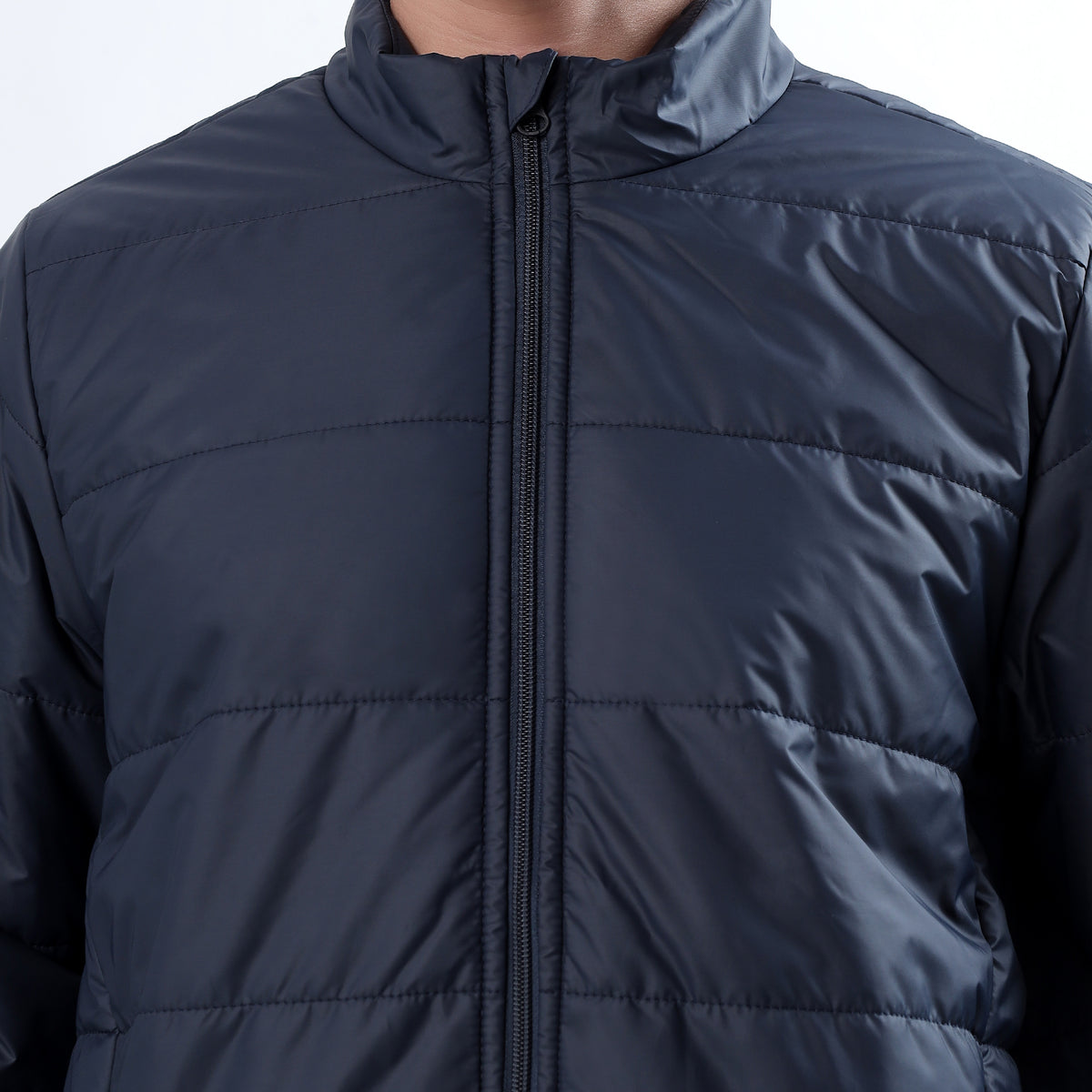Men's Basic Winter Puffer Jacket – Water Repellent, Quilted - WH100 (Navy Blue)-thumbmail-6