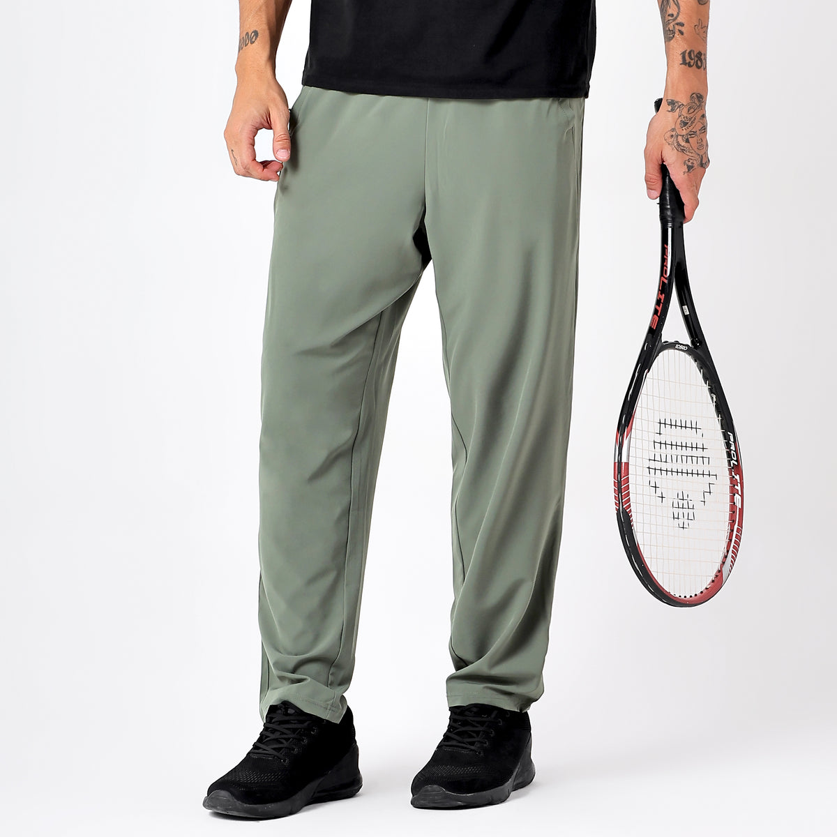 Men's Long Track Pants with 1 Zipper Pocket (EH930) Olive-thumbmail-4