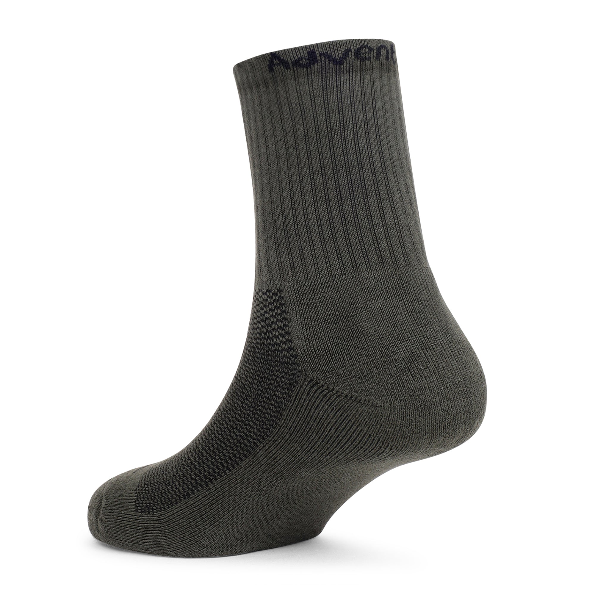 High Ankle Cotton Socks - Pack of 2 (ES500) - Olive and White-thumbmail-7
