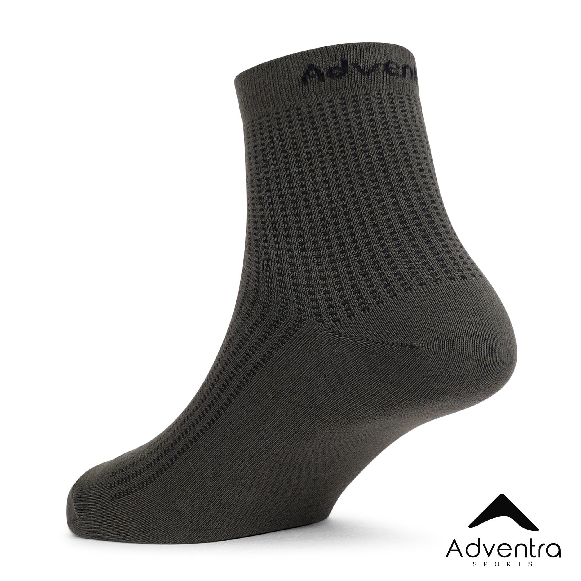 Mid Ankle Cotton Socks – Pack of 2 (ES700) – Olive and Black-thumbmail-7