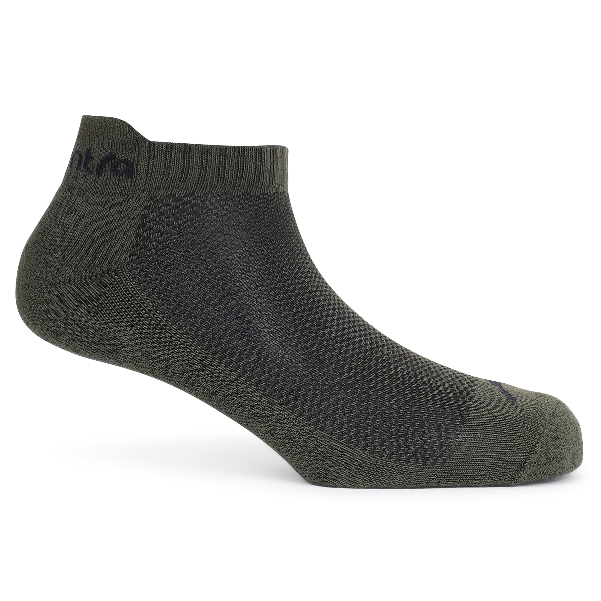 Low Ankle Cotton Socks – Pack of 2 (ES400) – Black and Olive-thumbmail-7