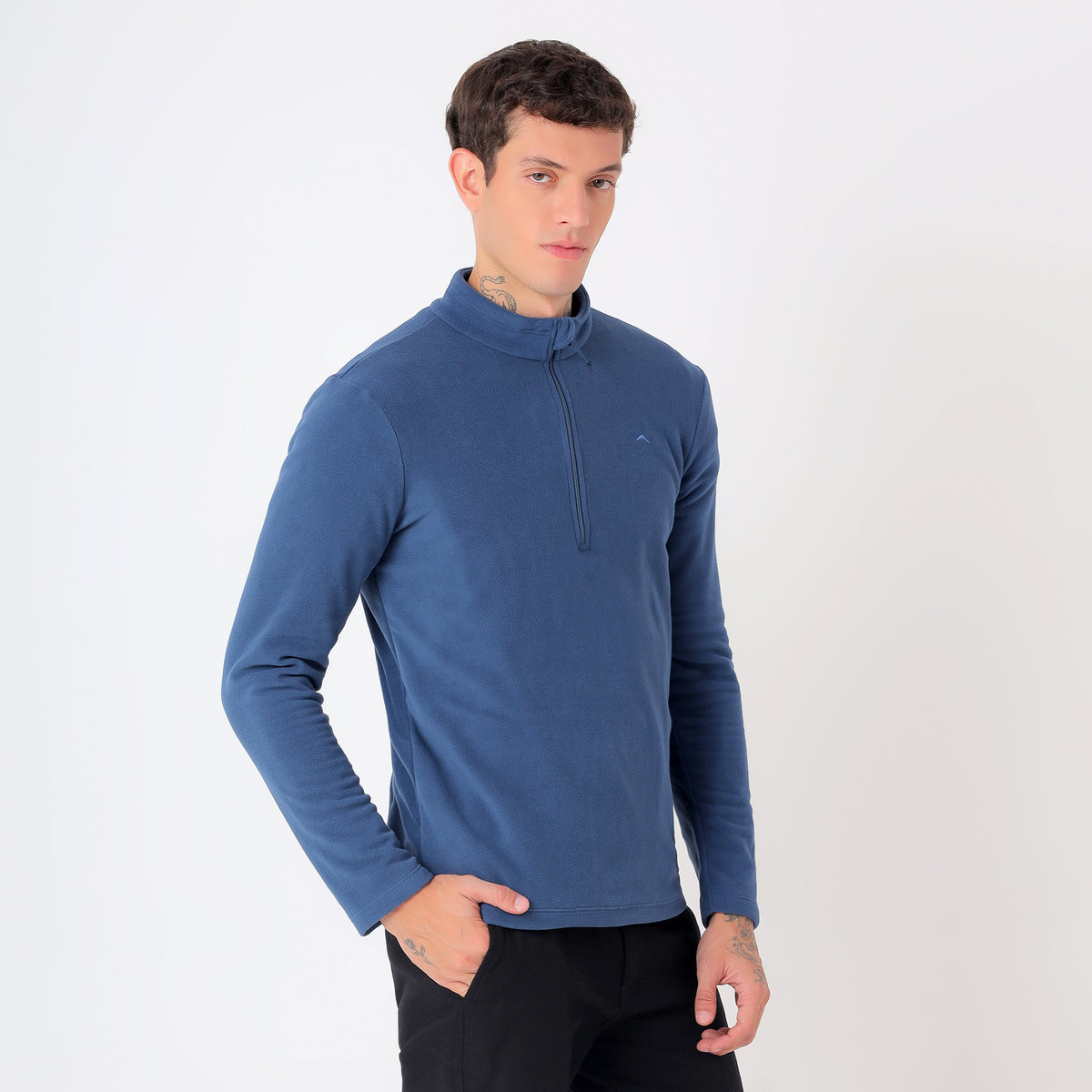 Men's Half Zip Fleece Jacket – Lightweight (EH400) Navy-thumbmail-3