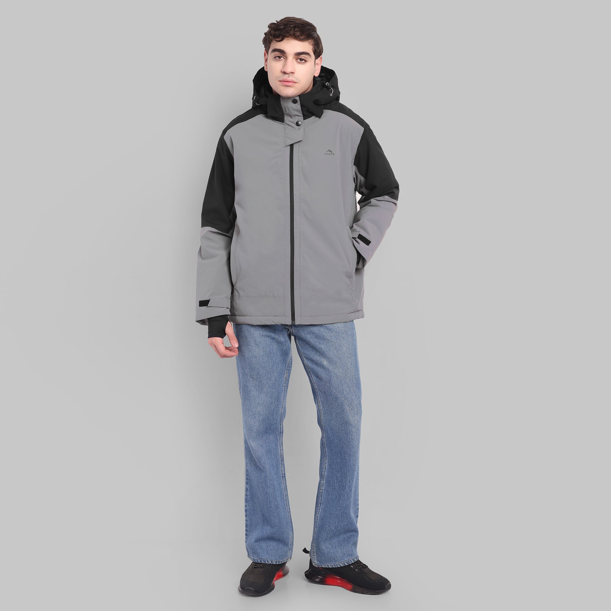 Waterproof Hoodie Jacket, Detachable Hood, 7 Pkts – Warm -20°C (WH2100) Grey-thumbmail-3