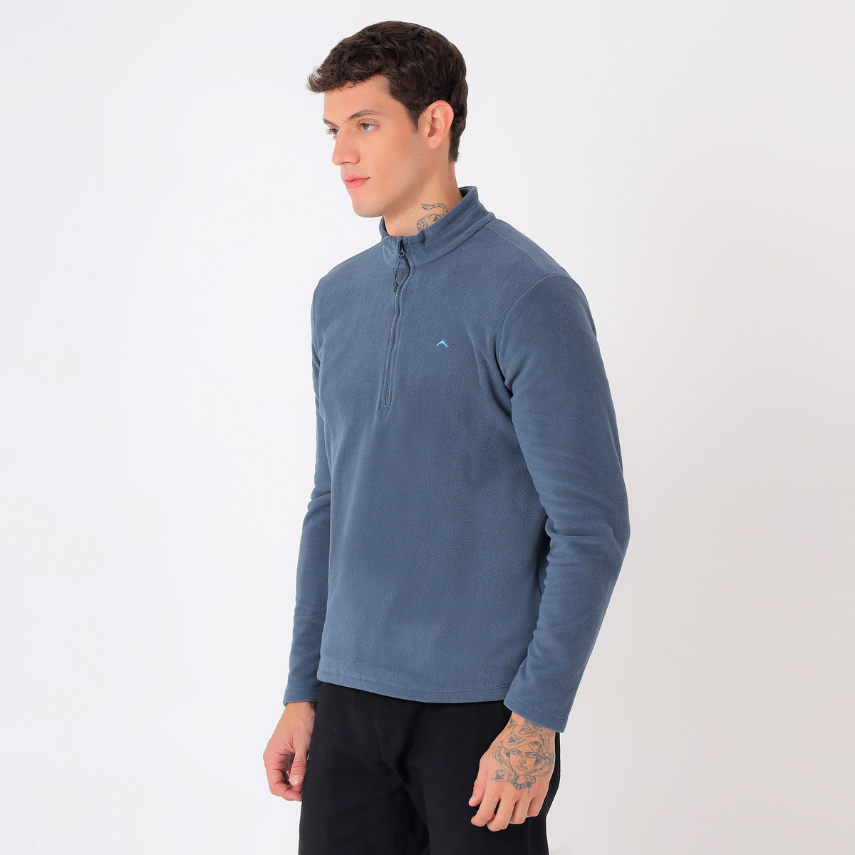 Men's Half Zip Fleece Jacket – Lightweight (EH400) Blue Grey-thumbmail-3