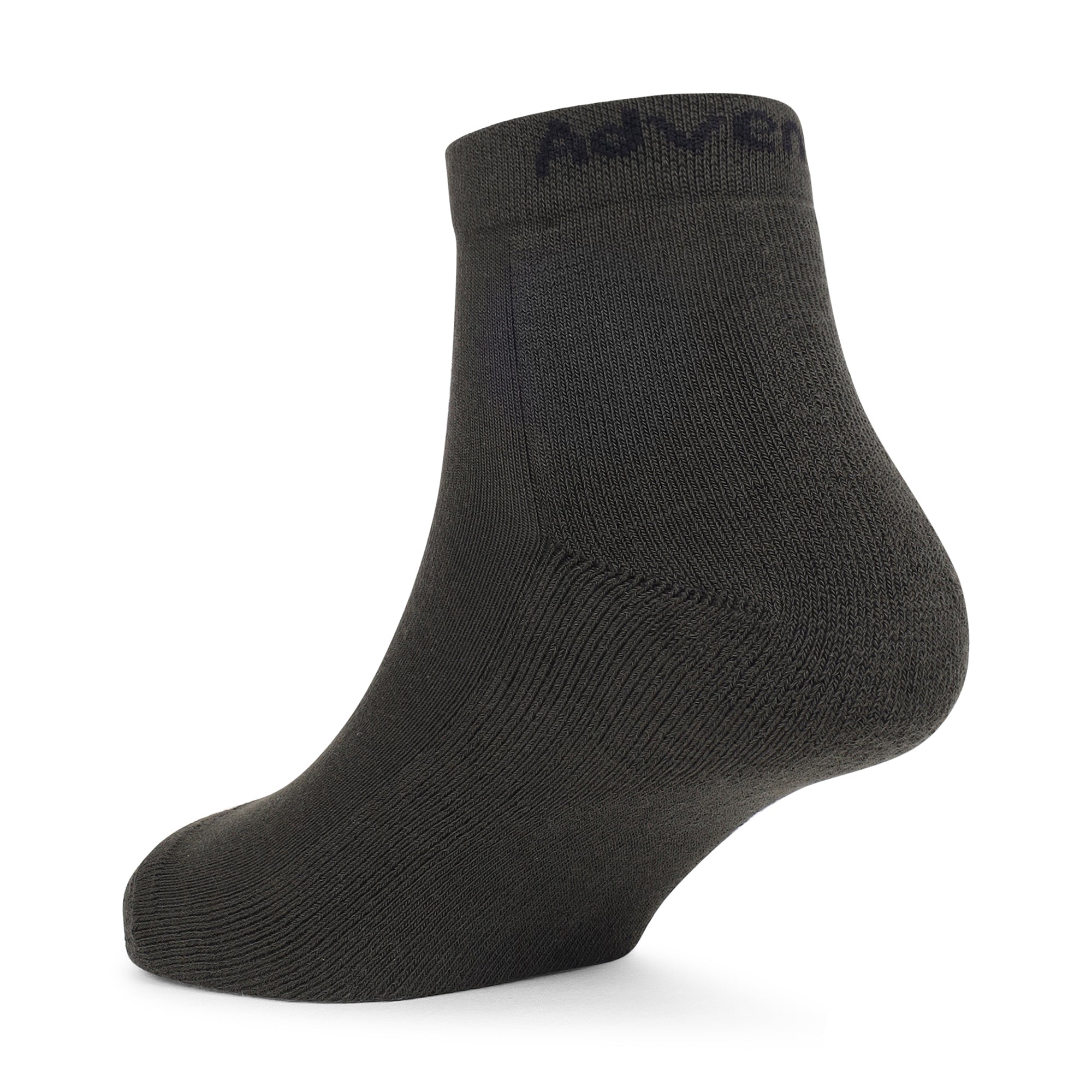 Low Ankle Cotton Socks – Pack of 2 (ES500) – Olive and Black-thumbmail-7