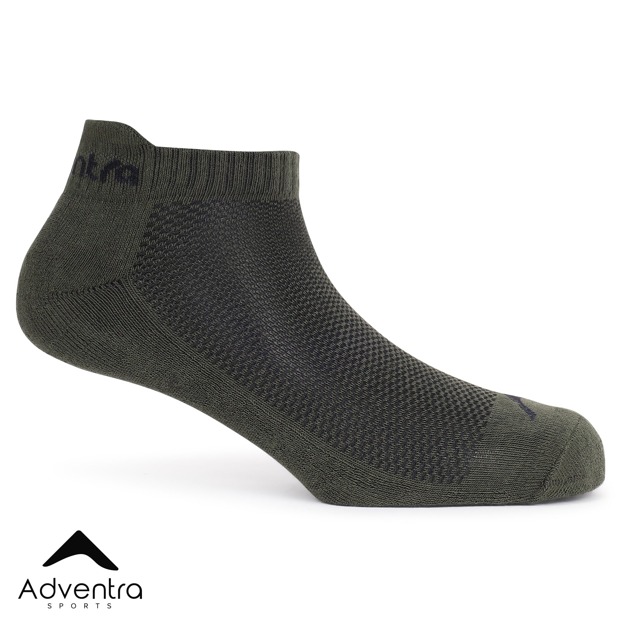 Low Ankle Cotton Socks – Pack of 2 (ES400) – Black and Olive-thumbmail-7