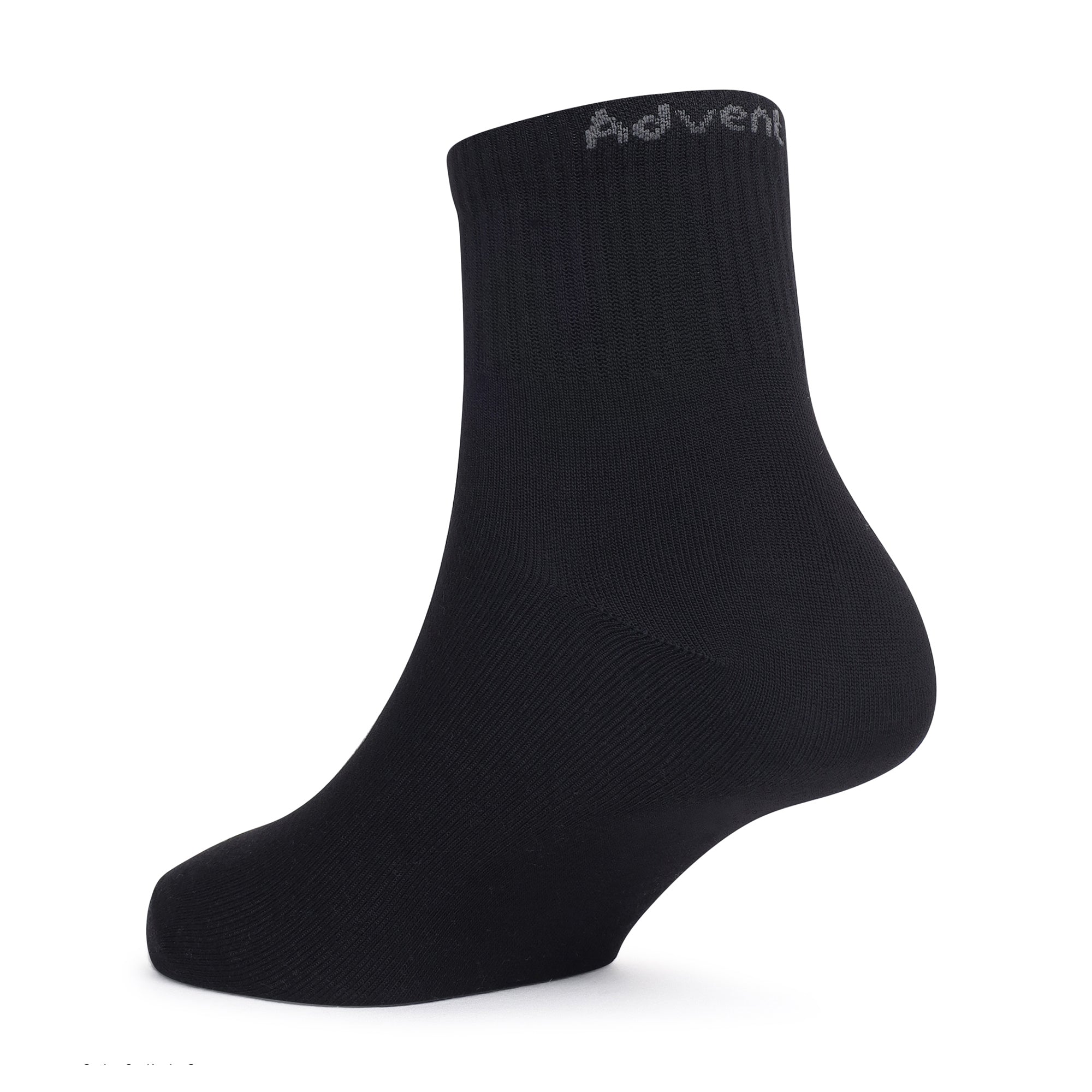 Mid Ankle Cotton Socks - Pack of 2 (BS500) -White-Black-thumbmail-7