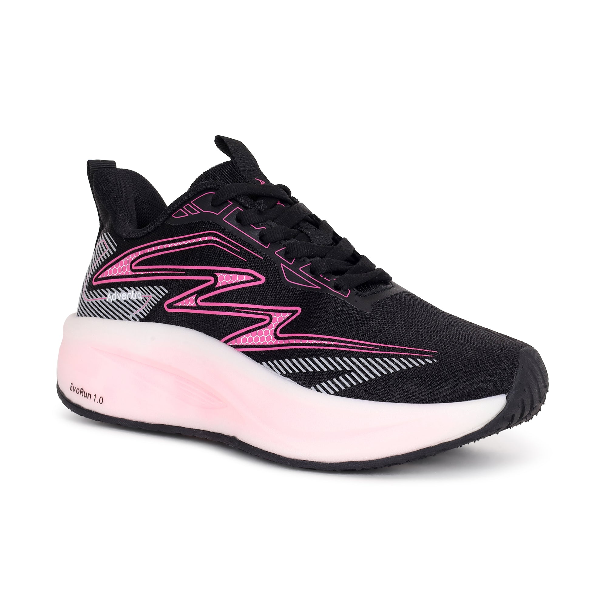 Lightweight Running Shoes for Women - Walking, Sports & Gym (RR700) – Black-Pink