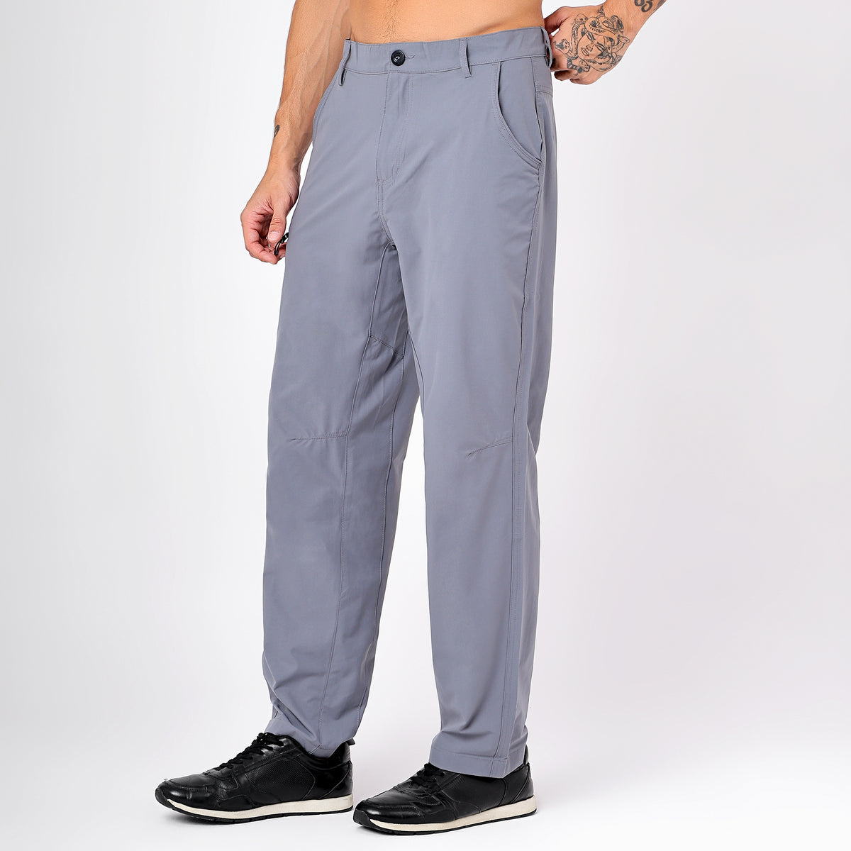 Men's Lightweight Cargo Pants with Zipper Pockets (EH910) - Grey-thumbmail-5