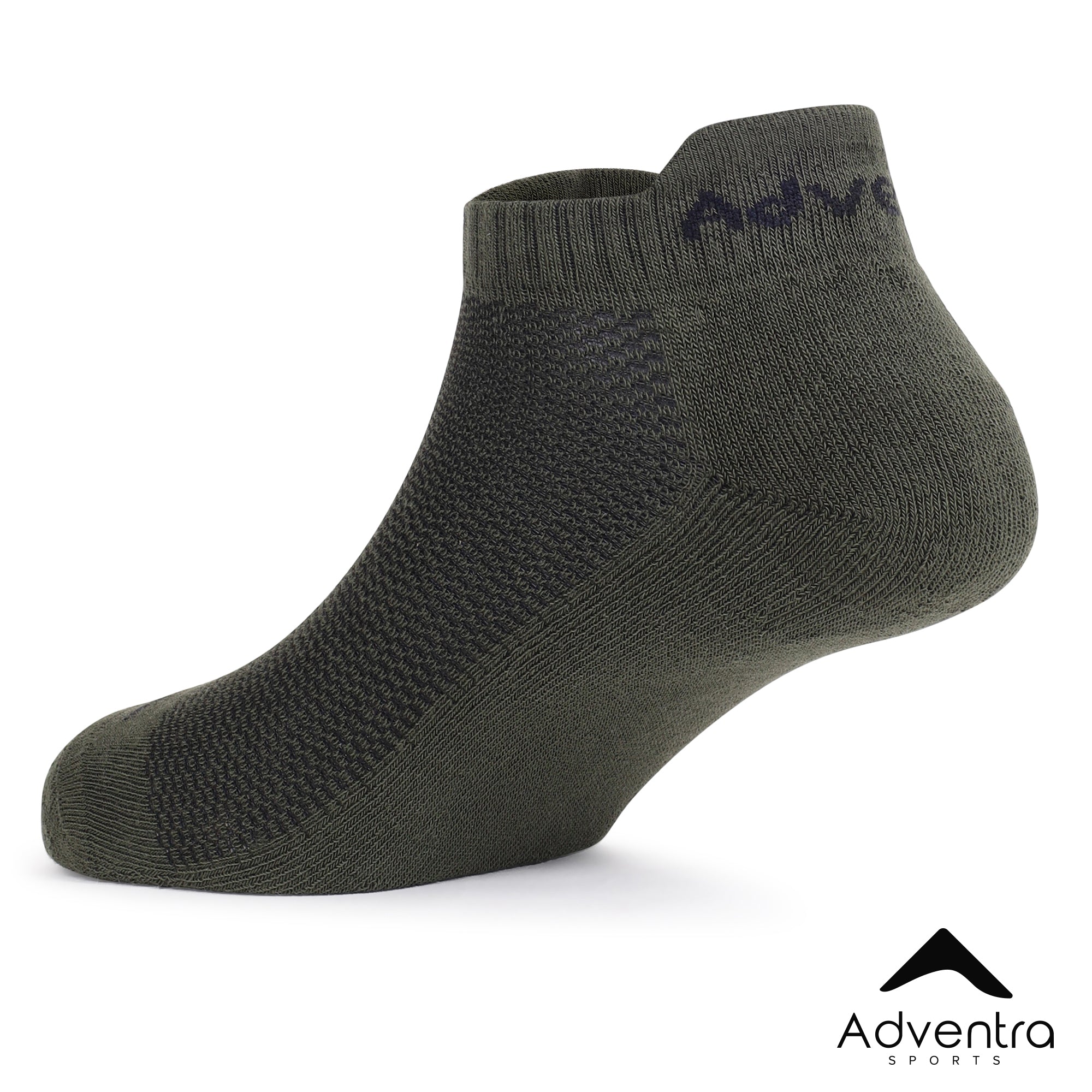 Low Ankle Cotton Socks – Pack of 2 (ES400) – Black and Olive-thumbmail-8