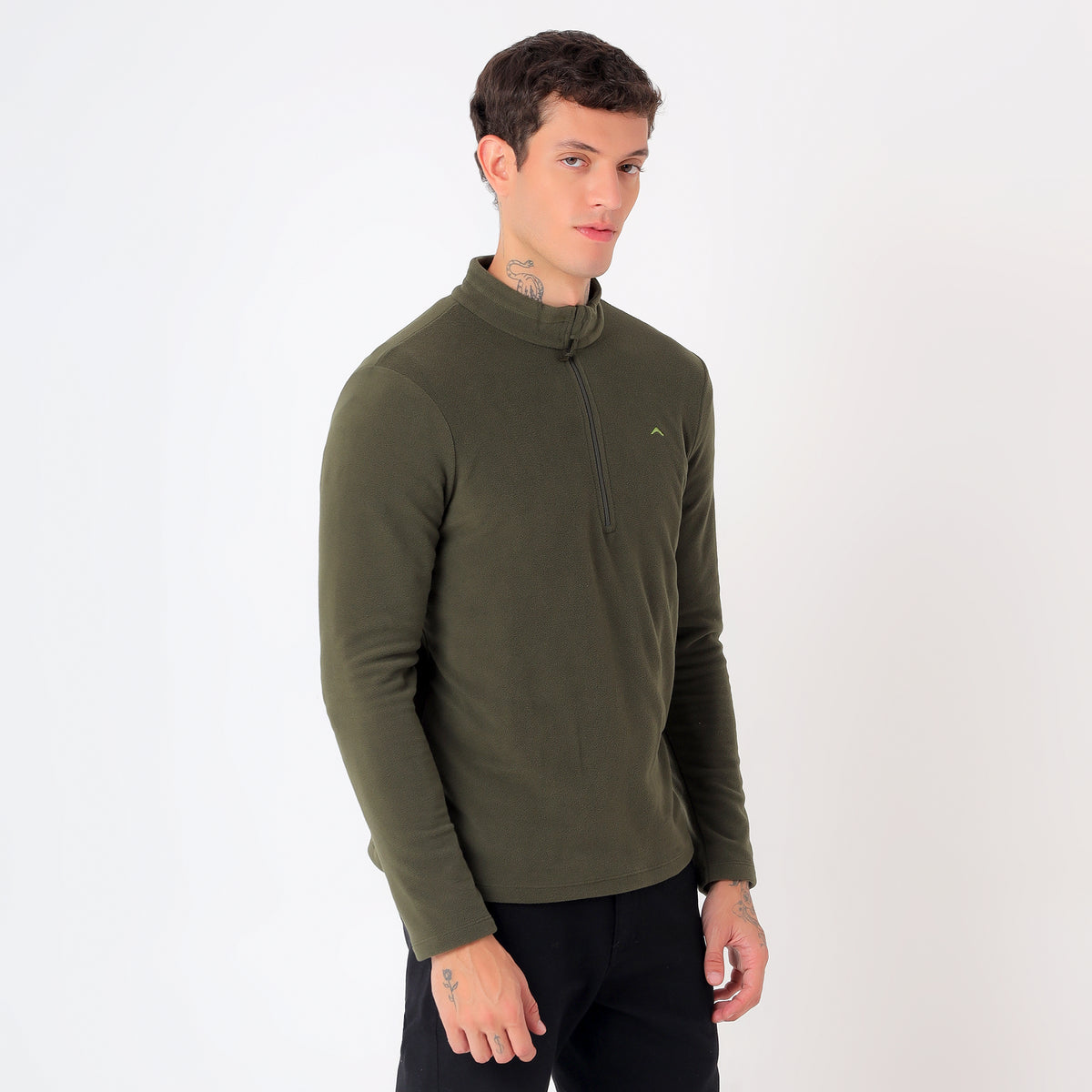 Men's Half Zip Fleece Jacket – Lightweight (EH400) Olive-thumbmail-4