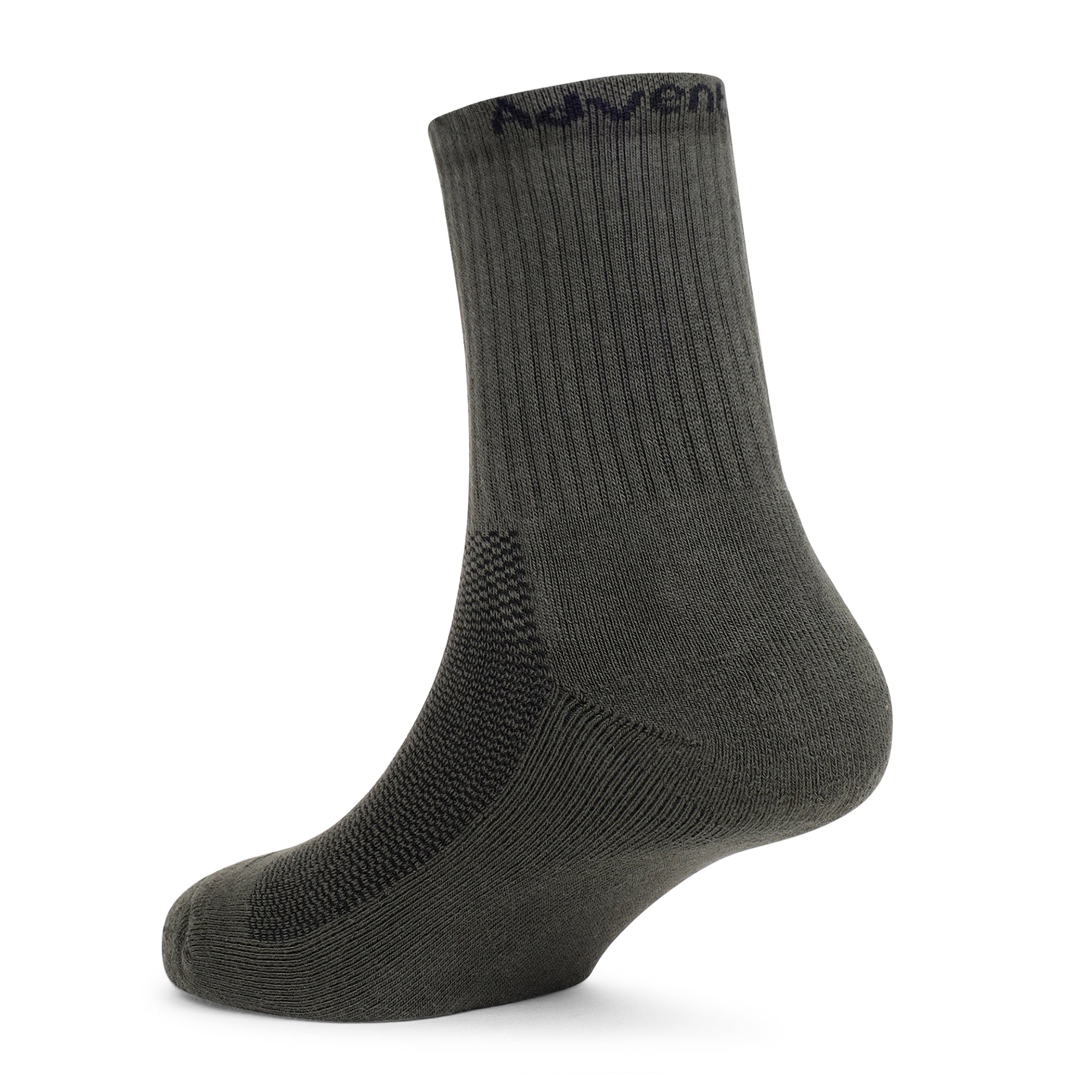 High Ankle Cotton Socks - Pack of 2 (ES500) - Black and Olive-thumbmail-7