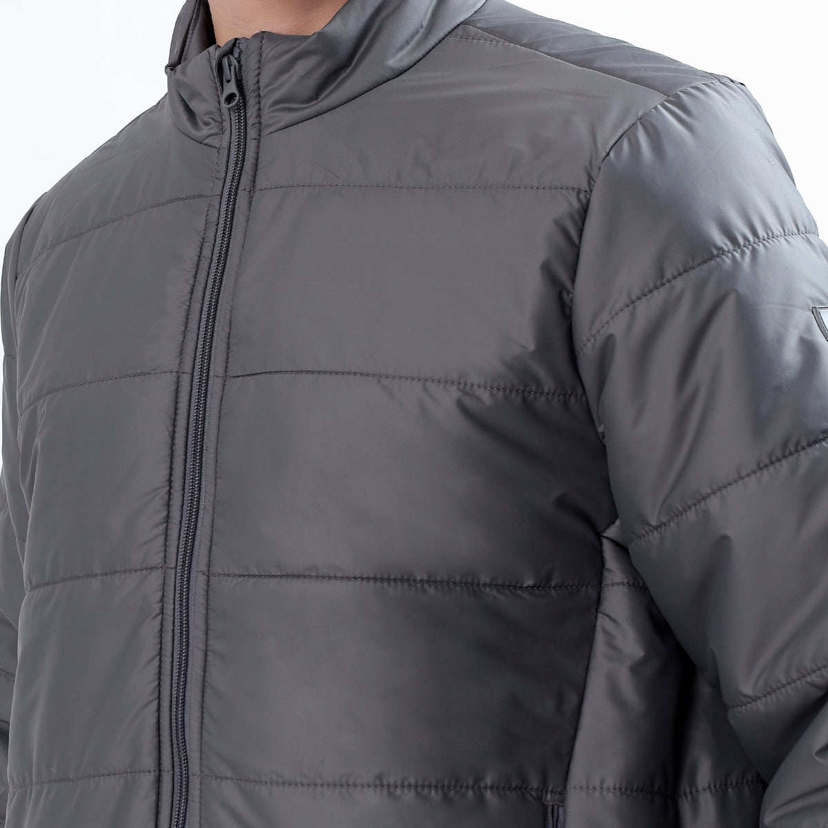 Men's Basic Winter Puffer Jacket – Water Repellent, Quilted - WH100 (Grey)-thumbmail-9