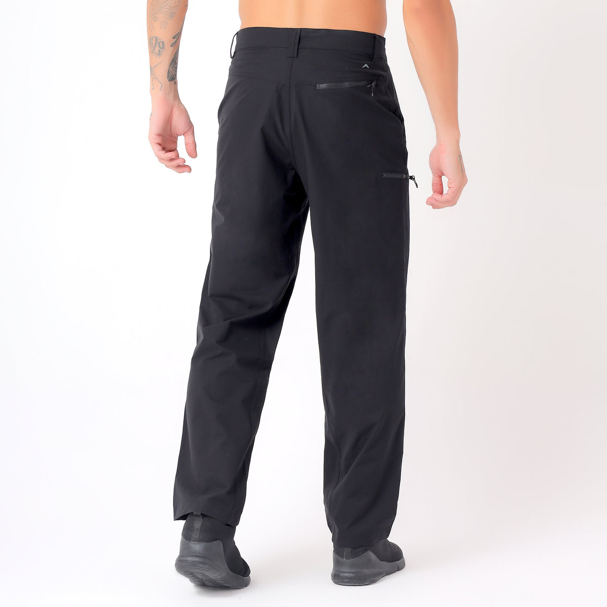 Men's Lightweight Cargo Pants with Zipper Pockets (EH910) - Black-thumbmail-4