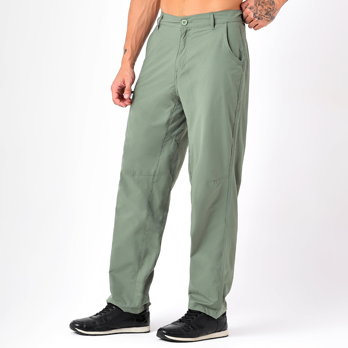 Men's Lightweight Cargo Pants with Zipper Pockets (EH910) - Olive-thumbmail-5