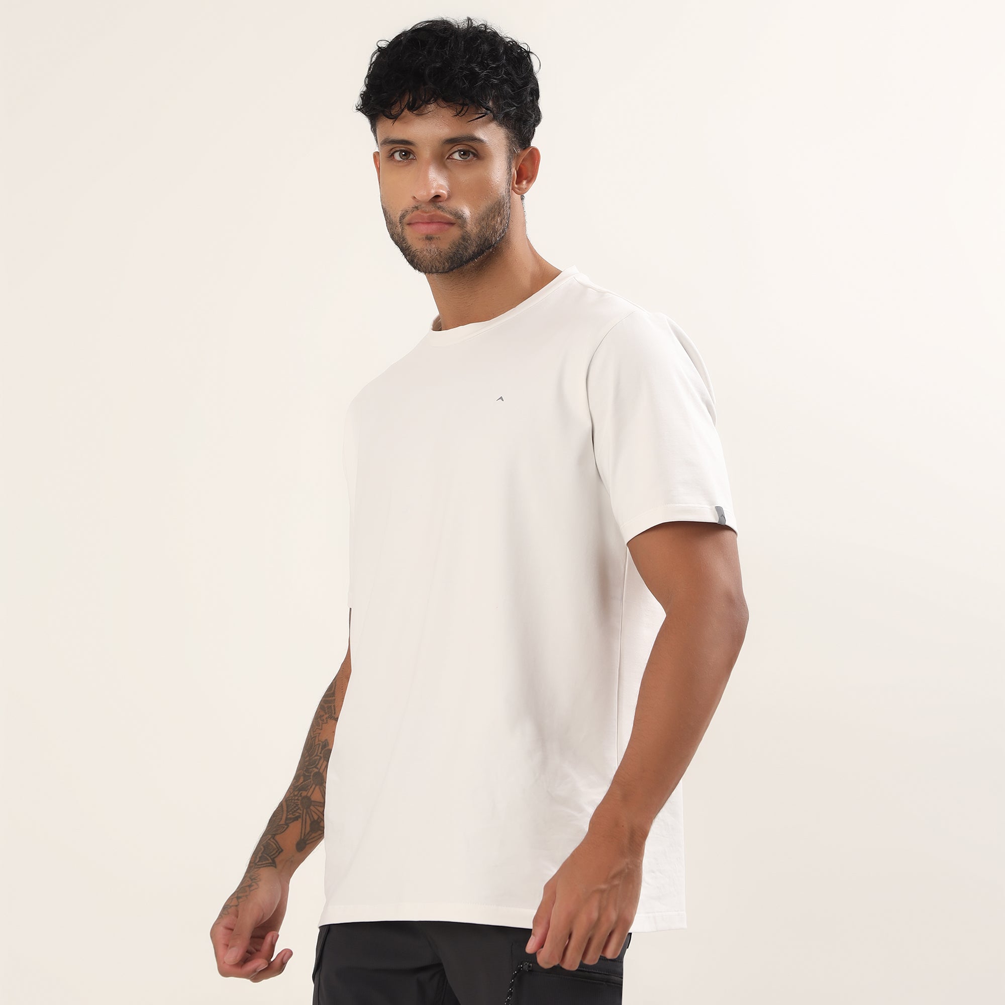 Round Neck T-Shirt | Lightweight and Breathable | White-thumbmail-6