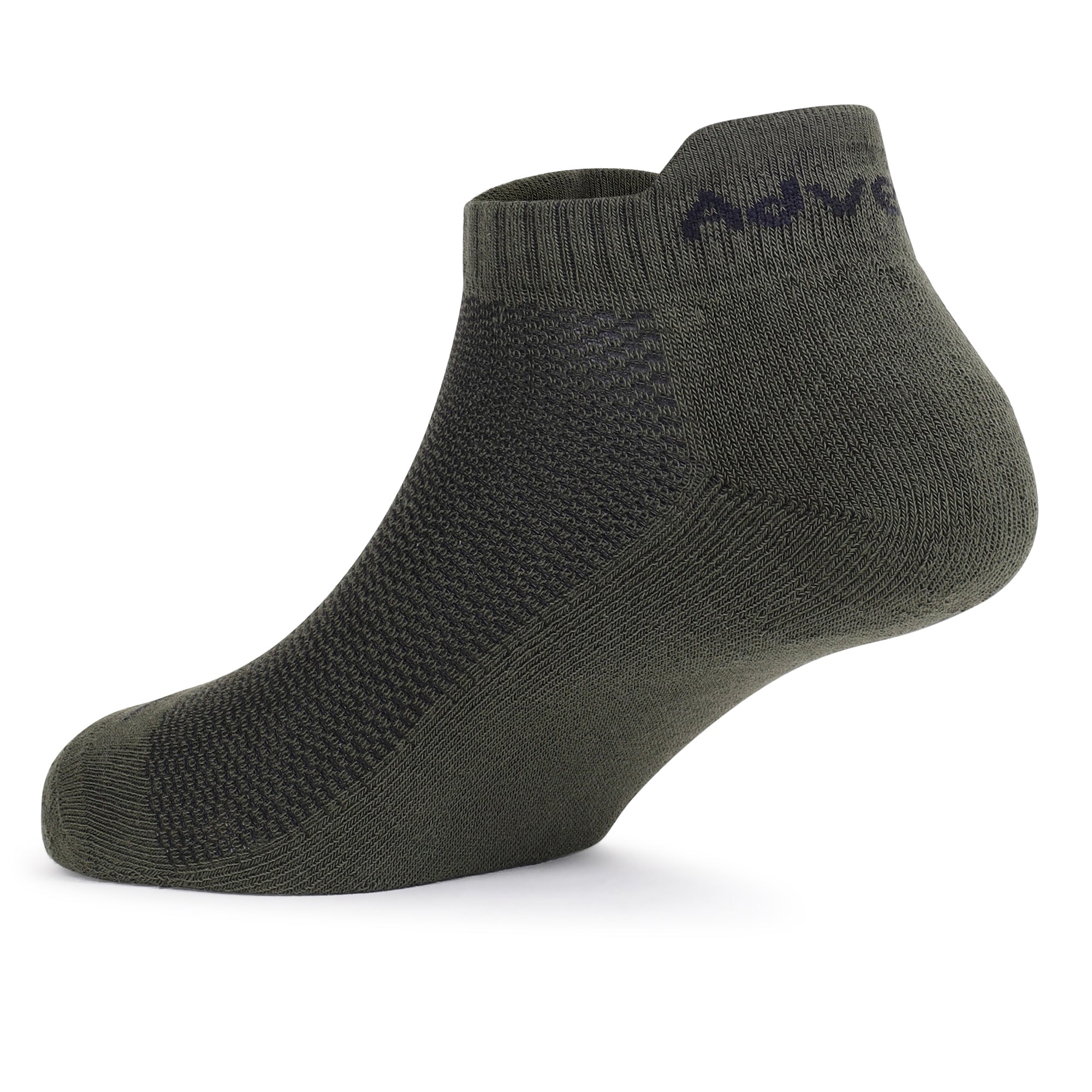 Low Ankle Cotton Socks – Pack of 2 (ES400) – Black and Olive-thumbmail-8