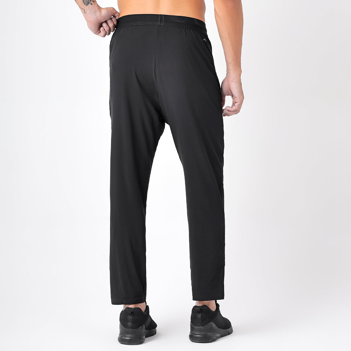 Men's Long Track Pants with 1 Zipper Pocket (EH930) Black-thumbmail-4