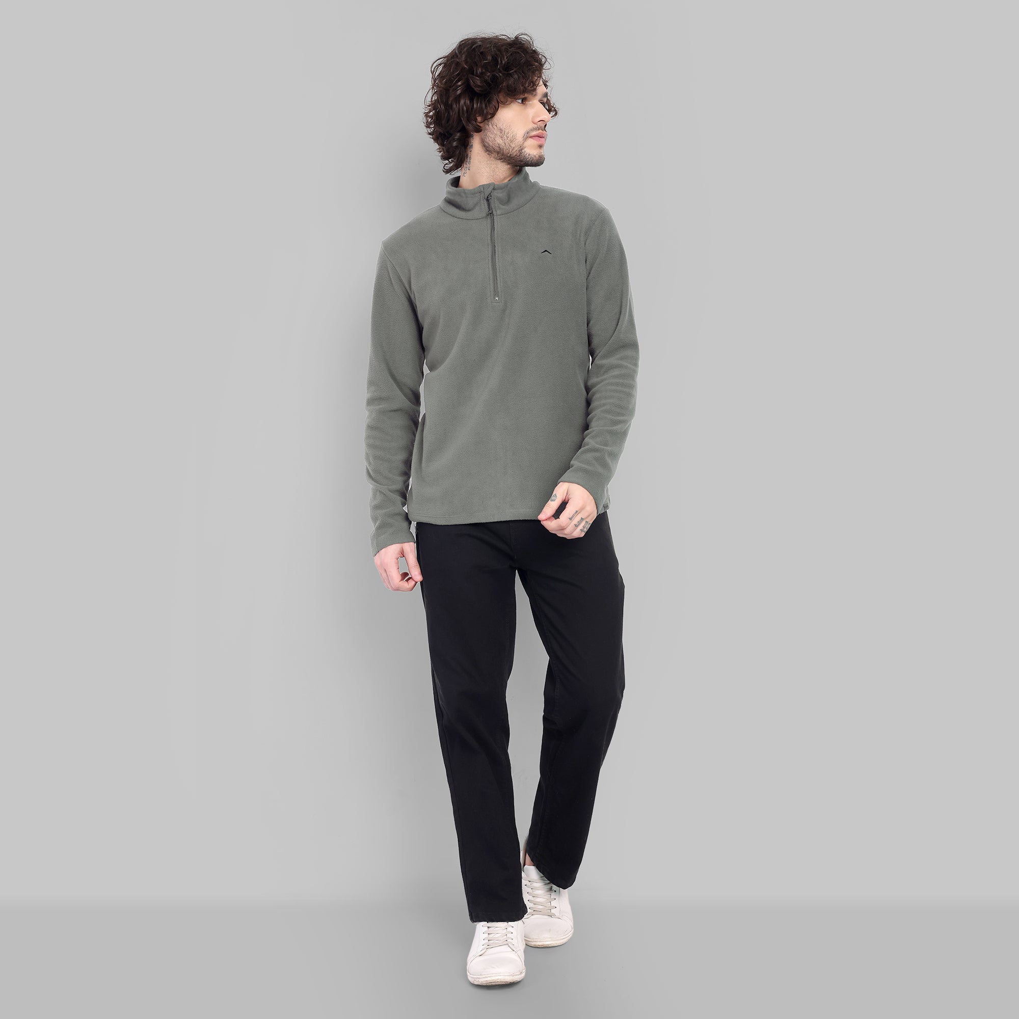 Half Zip Fleece Jacket – Lightweight (ET1000) Pewter Grey-thumbmail-2