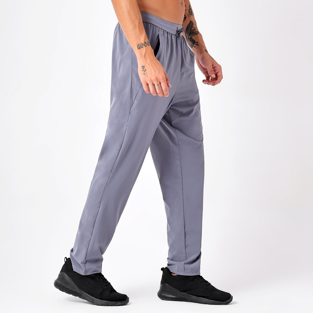 Men's Long Track Pants with 1 Zipper Pocket (EH930) Grey-thumbmail-5