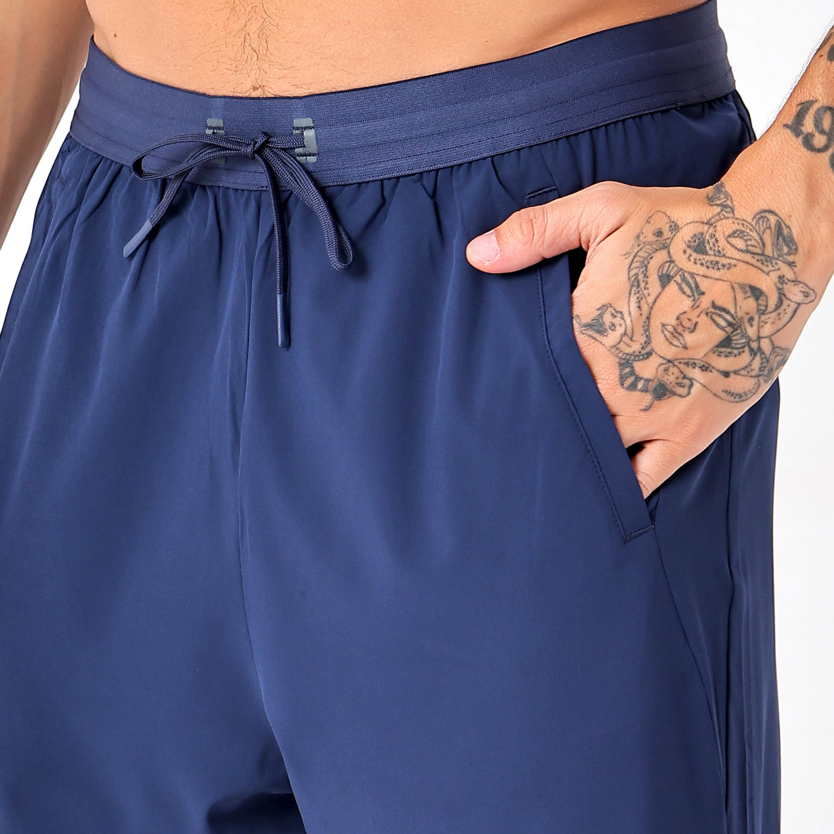Men's Long Track Pants with 1 Zipper Pocket (EH930) Navy-thumbmail-5
