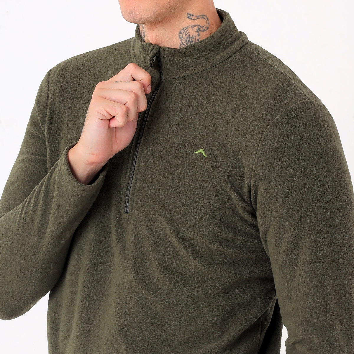 Men's Half Zip Fleece Jacket – Lightweight (EH400) Olive-thumbmail-5