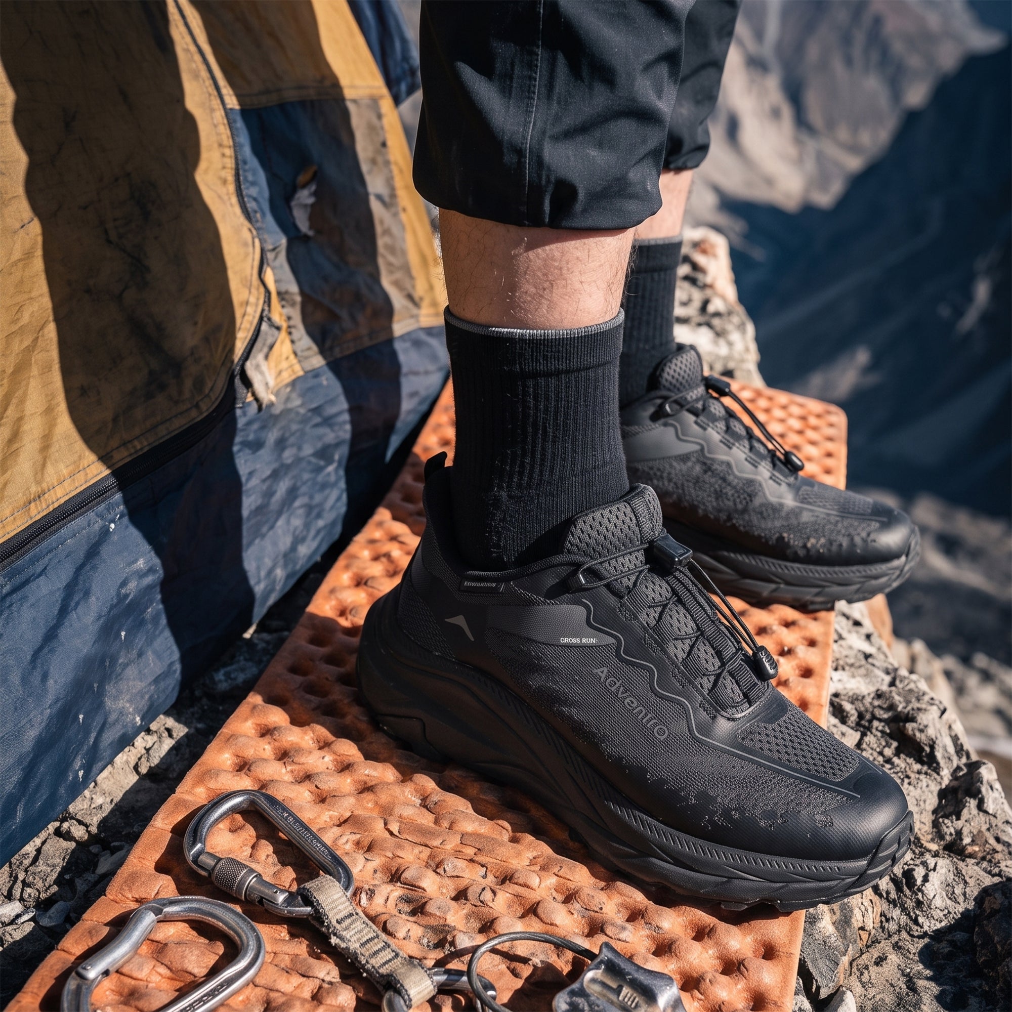 Waterproof Trail Running Ultra Grip Shoes, Quick-Lace (TR2014) – Full Black-thumbmail-2