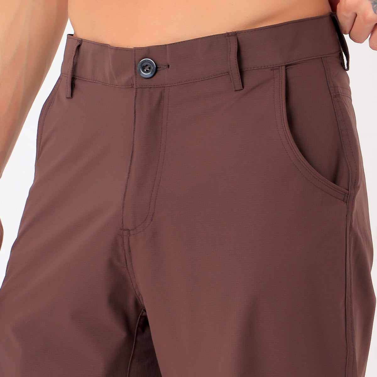 Men's Lightweight Cargo Pants with Zipper Pockets (EH910) - Brown-thumbmail-5