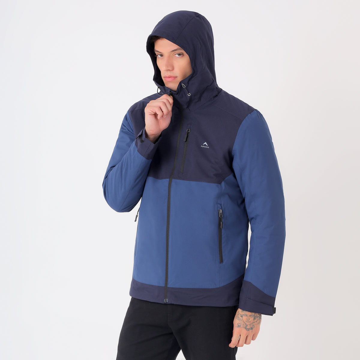 Waterproof Hooded Jacket with Pockets – Warm -10°C (ET1100) Blue-thumbmail-5