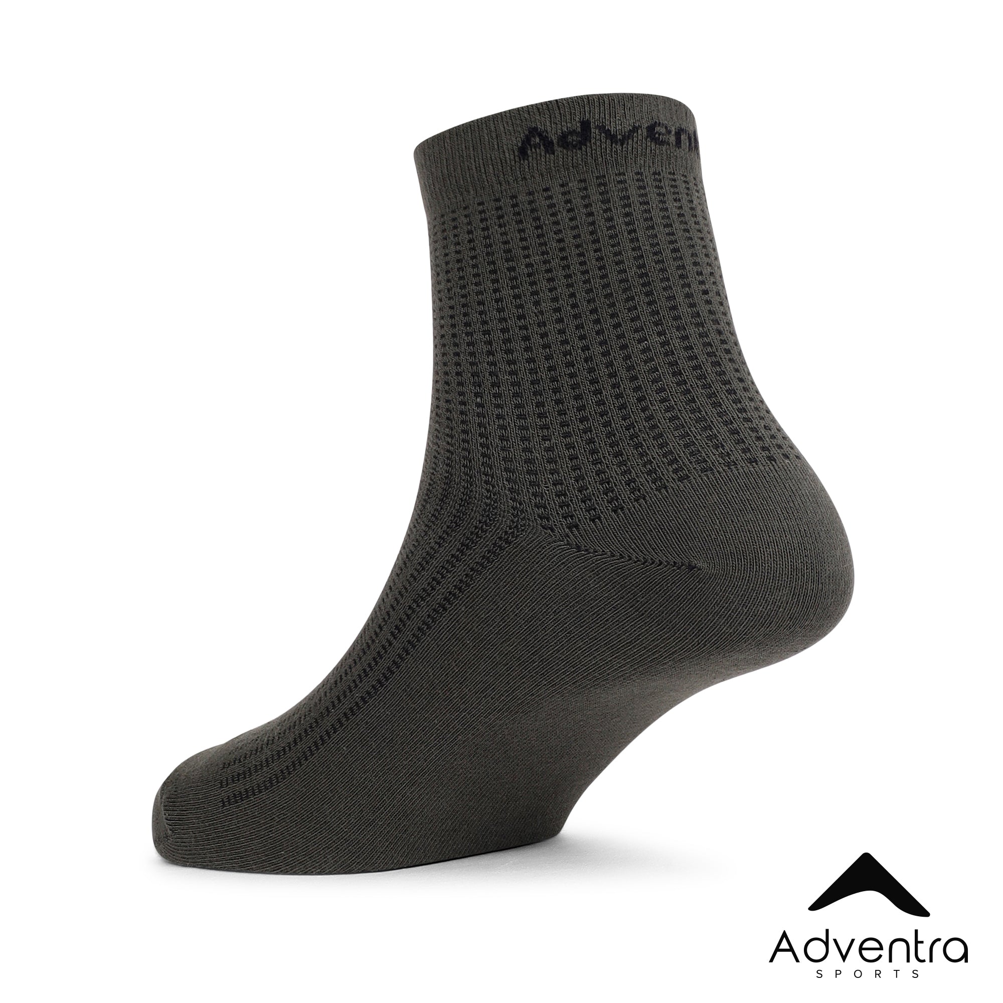 Mid Ankle Cotton Socks – Pack of 2 (ES700) – Olive and White-thumbmail-8