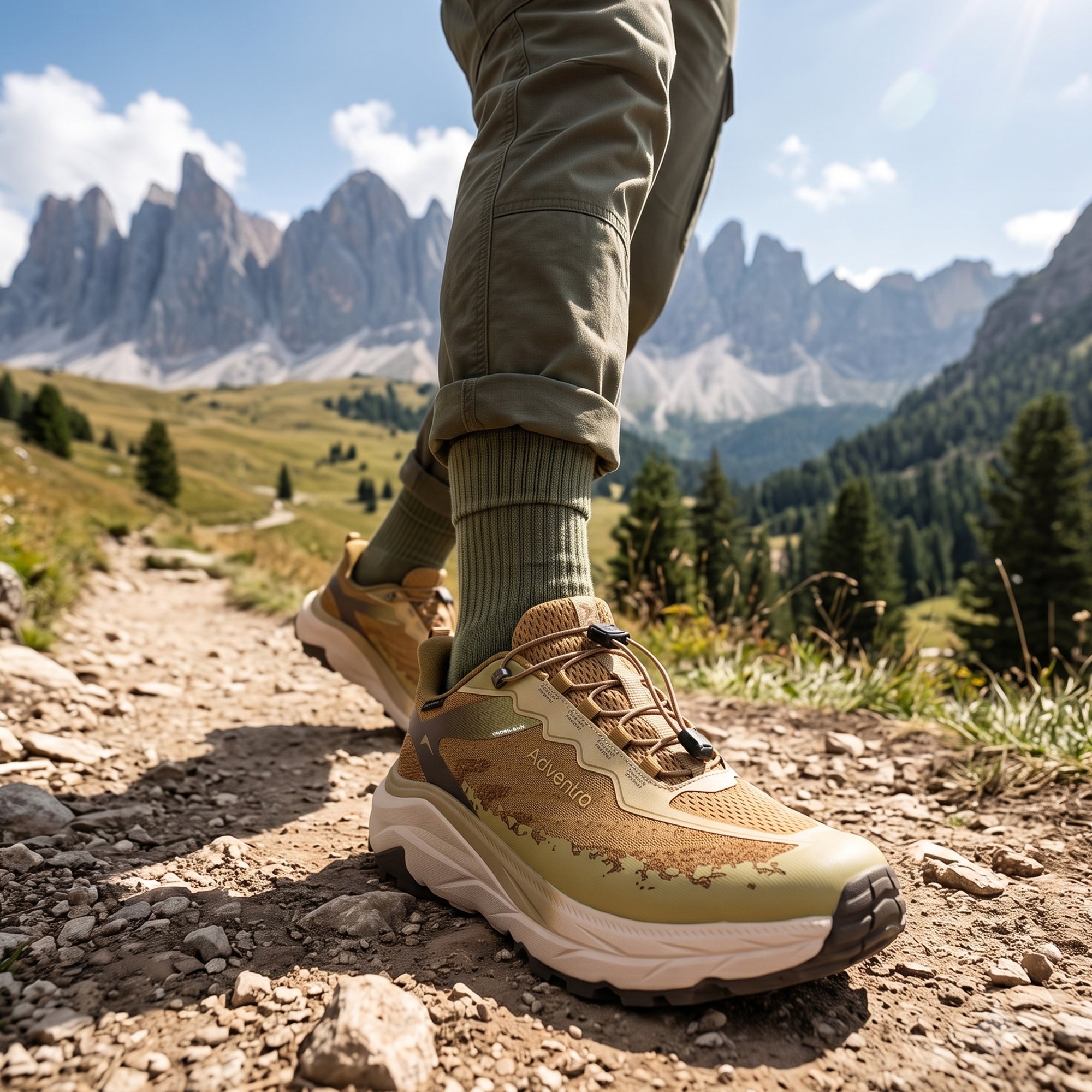 Waterproof Trail Running Ultra Grip Shoes, Quick-Lace (TR2014) – Beige-thumbmail-2